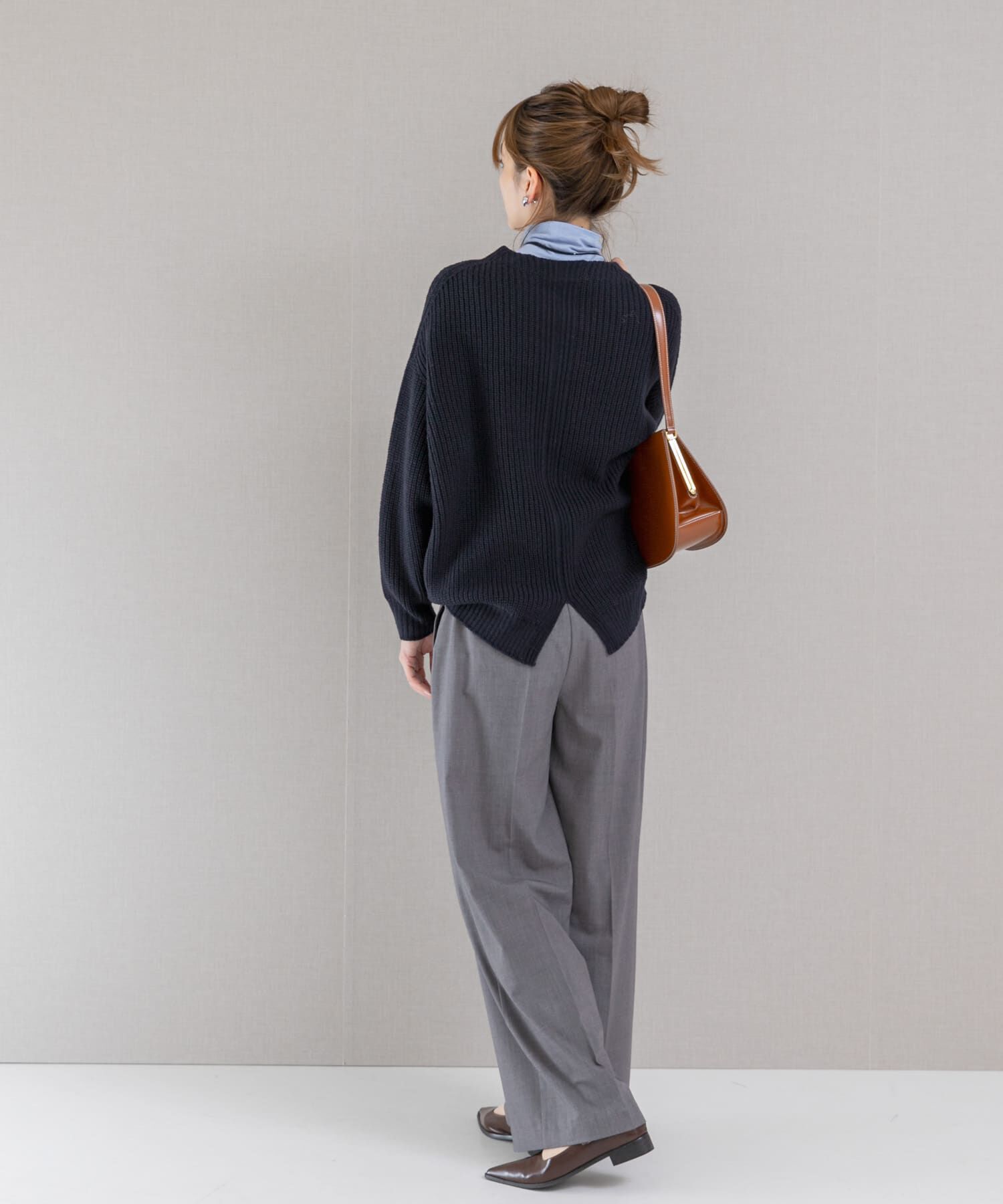 URBAN RESEARCH ROSSO「ボートネックバックスリット畦ニット」|ニット・セーター|