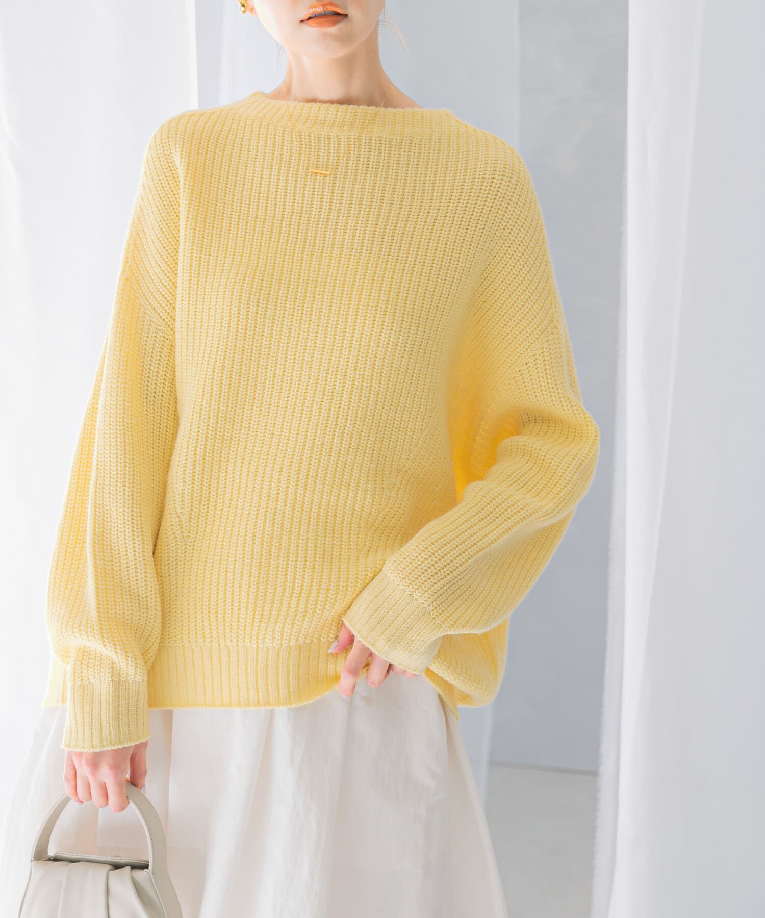 URBAN RESEARCH ROSSO「ボートネックバックスリット畦ニット」|ニット・セーター|