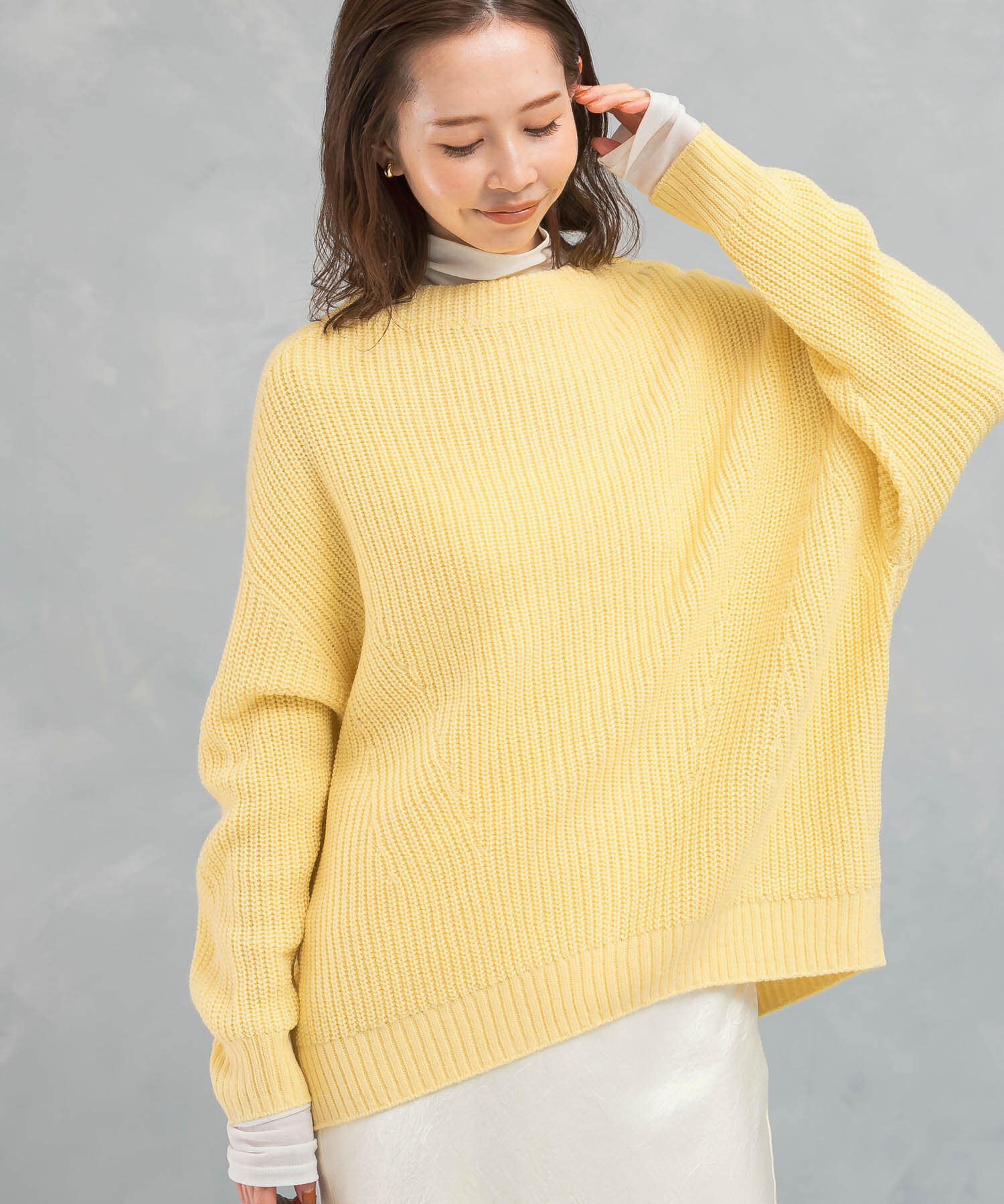 URBAN RESEARCH ROSSO「ボートネックバックスリット畦ニット」|ニット・セーター|