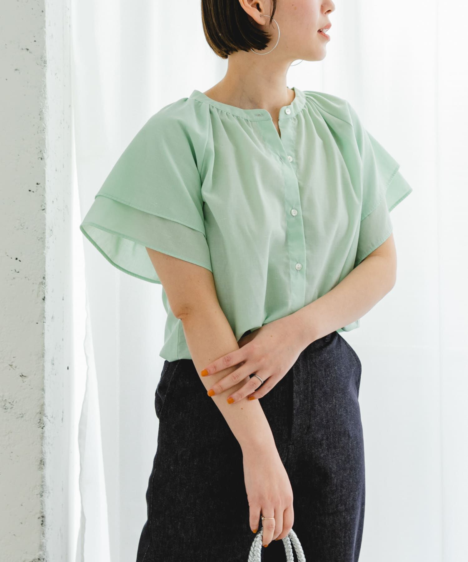 URBAN RESEARCH ROSSO「リンネル8月号掲載『UR TECH』F by ROSSO　フレアスリーブブラウス」|シャツ・ブラウス|