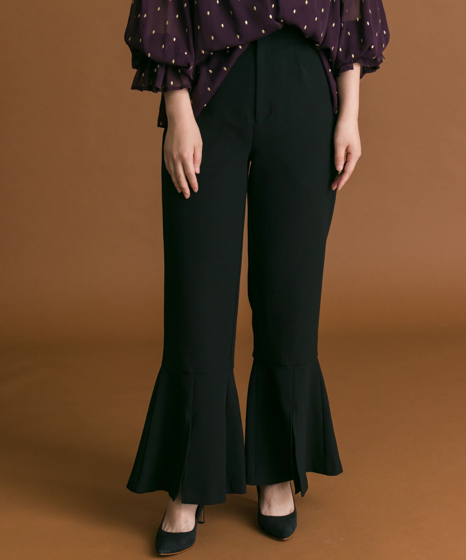 URBAN RESEARCH ROSSO「Lirica　FlareSlitPants&there4;」|その他|ブラック