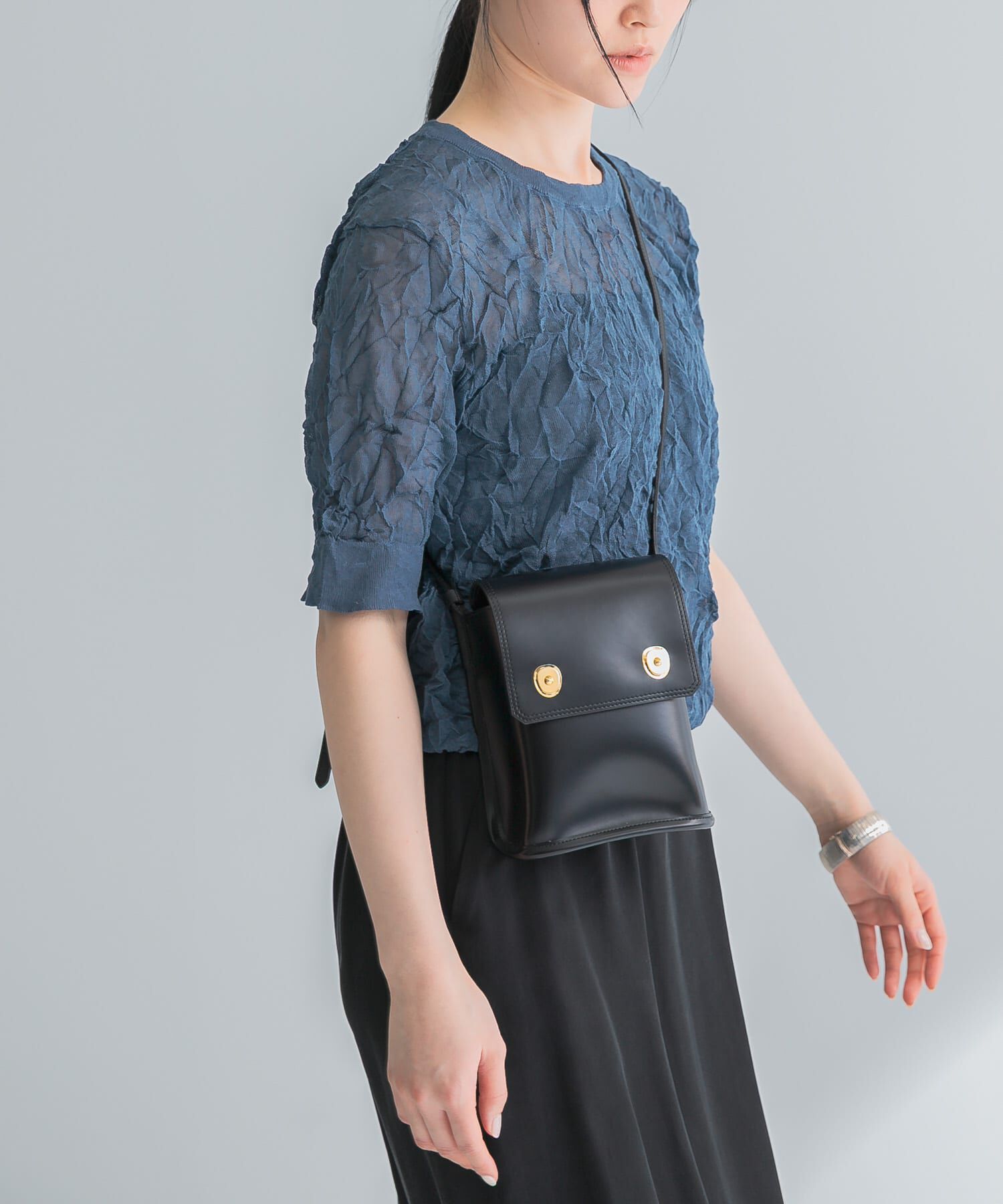 URBAN RESEARCH「new basic　リネン混ワッシャーハーフスリーブニット」|ニット・セーター|