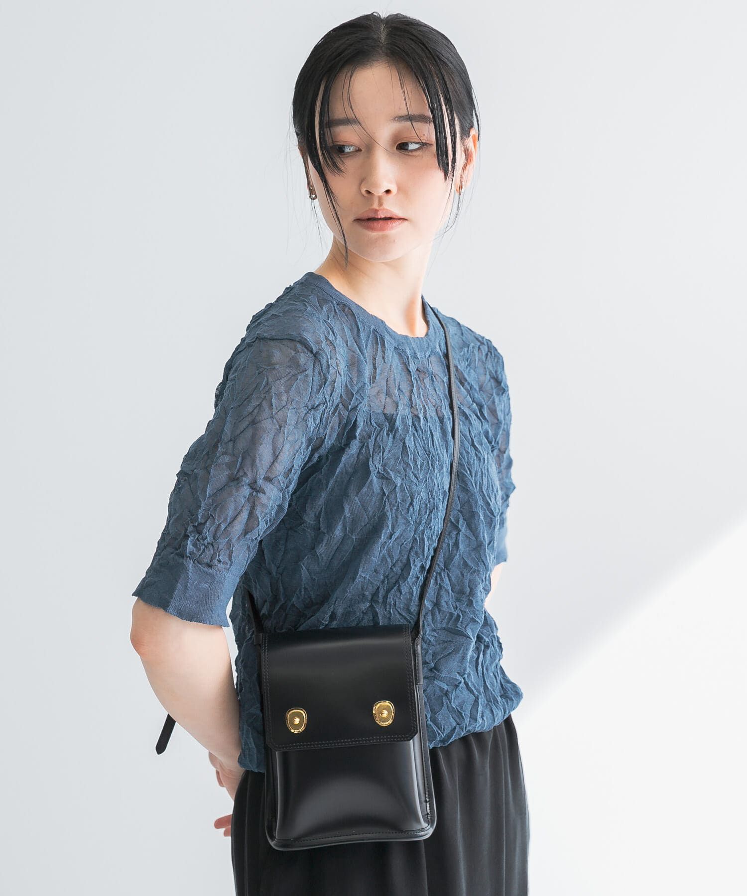 URBAN RESEARCH「new basic　リネン混ワッシャーハーフスリーブニット」|ニット・セーター|