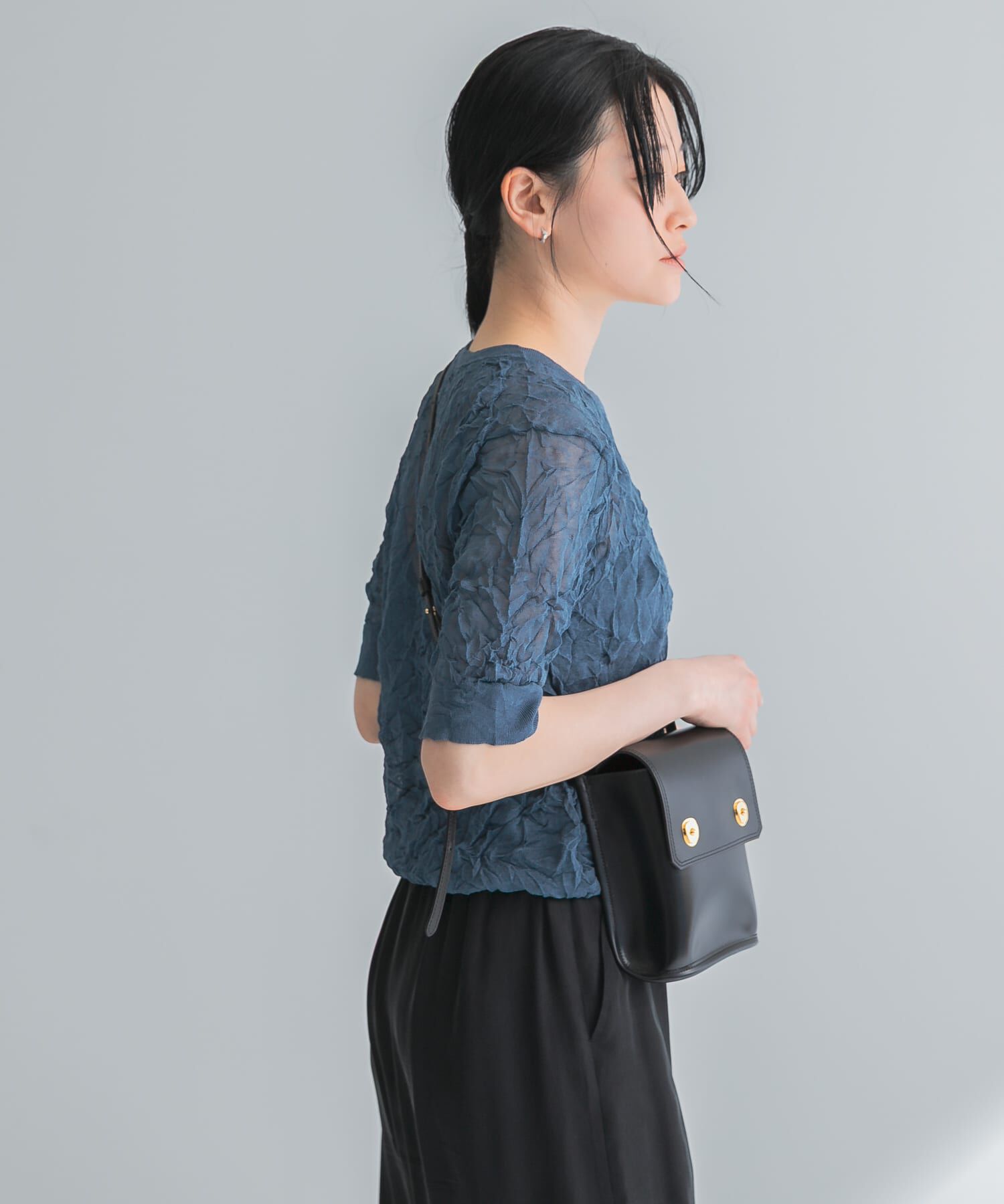 URBAN RESEARCH「new basic　リネン混ワッシャーハーフスリーブニット」|ニット・セーター|