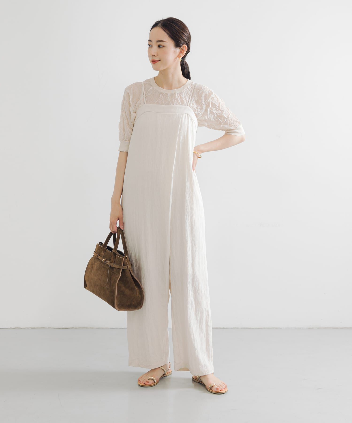 URBAN RESEARCH「new basic　リネン混ワッシャーハーフスリーブニット」|ニット・セーター|