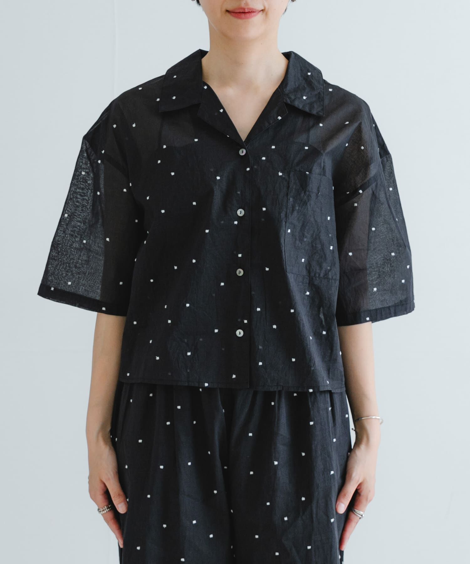 URBAN RESEARCH「new basic　オーガンジードットオープンカラーシャツ」|シャツ・ブラウス|