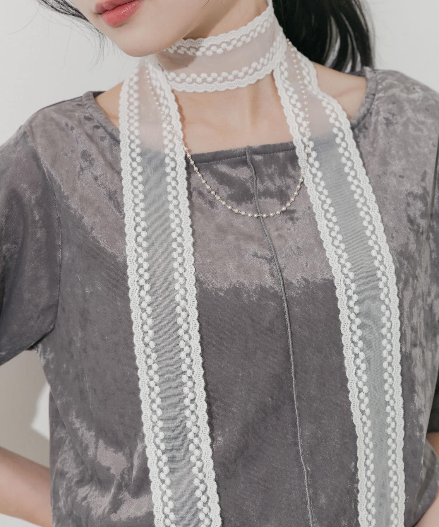 SMELLY「マルチレースセットネックレスA」|ネックレス|ホワイト