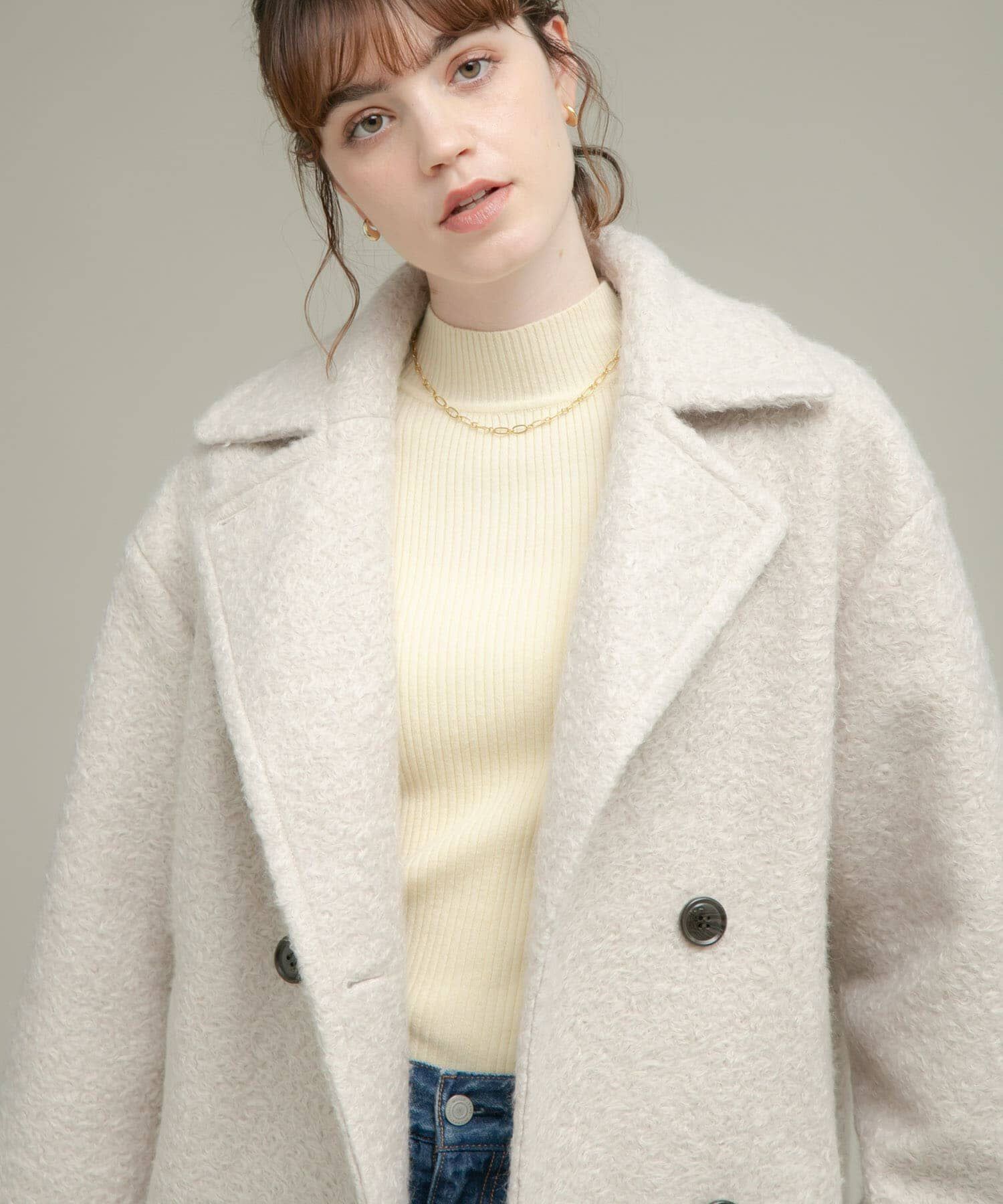 Sonny Label 「ウールライクカーリーシャギーコクーンコート」|ノーカラーコート|