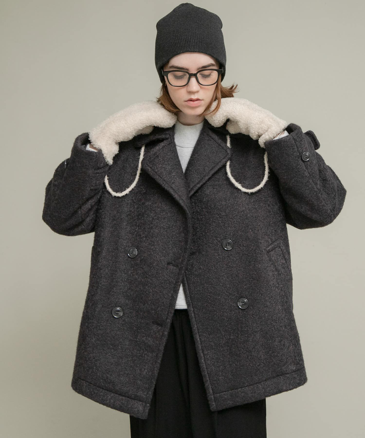 Sonny Label 「ウールライクカーリーシャギーコクーンコート」|ノーカラーコート|