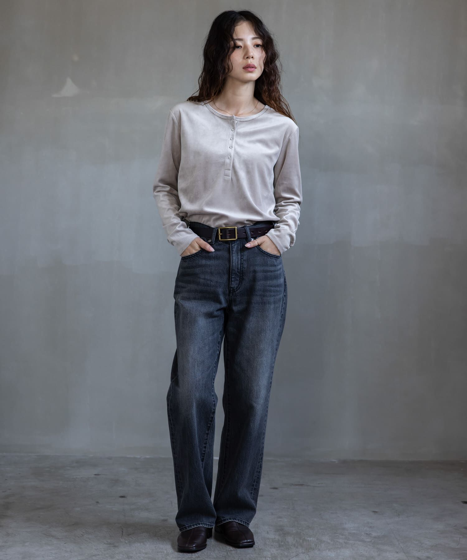 Sonny Label 「『UR TECH』ベロアヘンリーネックプルオーバー」|Tシャツ・カットソー|