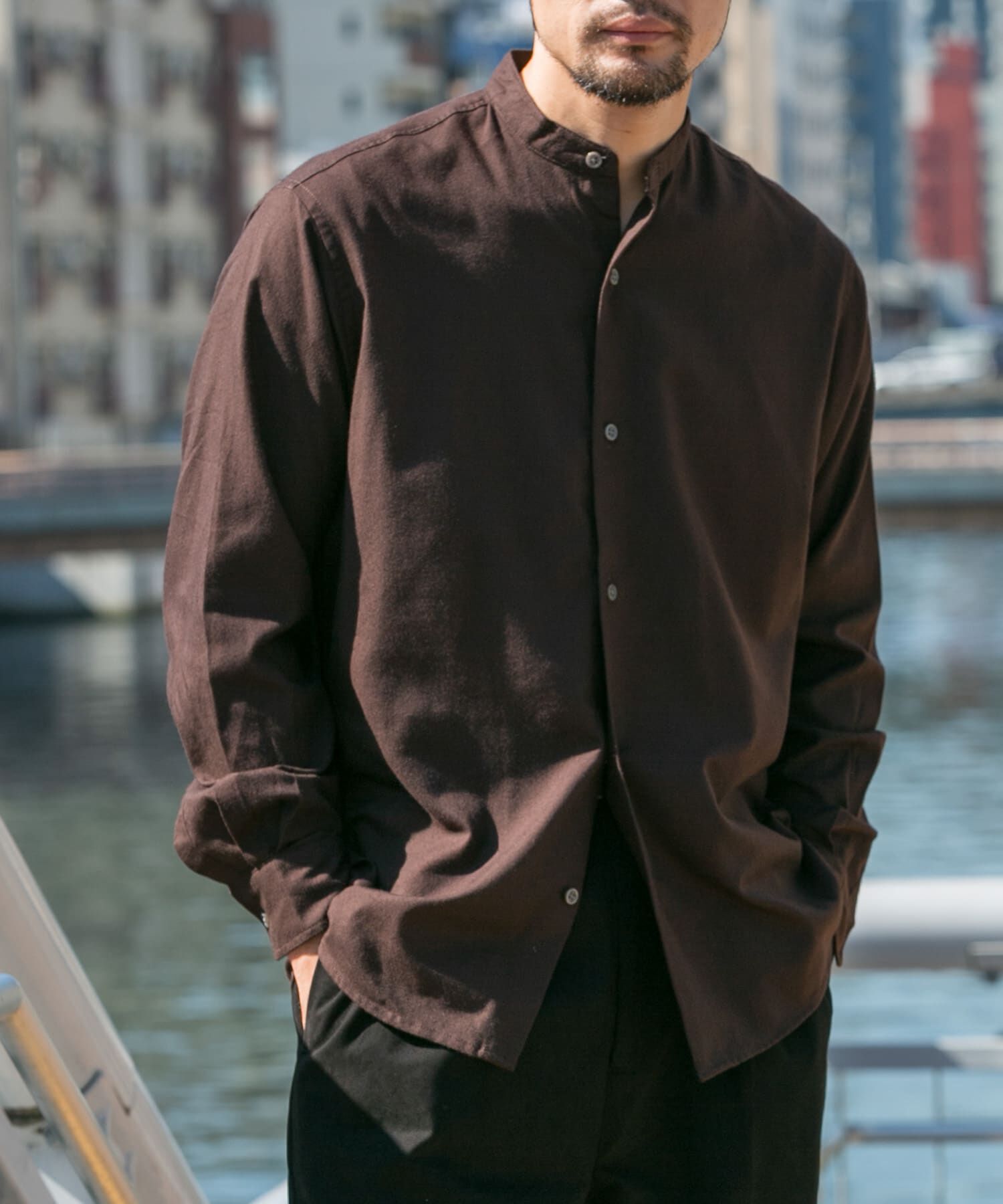 URBAN RESEARCH ROSSO「『蓄熱 / XLｻｲｽﾞあり』ｱｰﾊﾞﾝﾘﾗｯｸｽｻｰﾓﾈﾙﾊﾞﾝﾄﾞｶ  」|シャツ・ブラウス|ダークブラウン