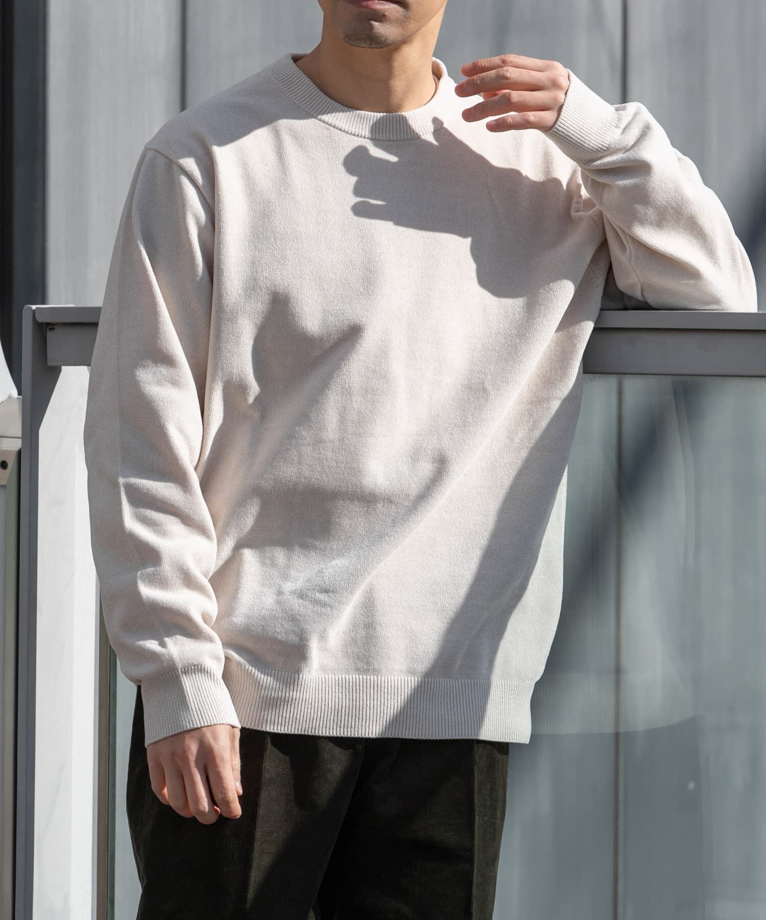 URBAN RESEARCH ROSSO「『XLサイズあり』モールクルーネックニット」|ニット・セーター|アイボリー