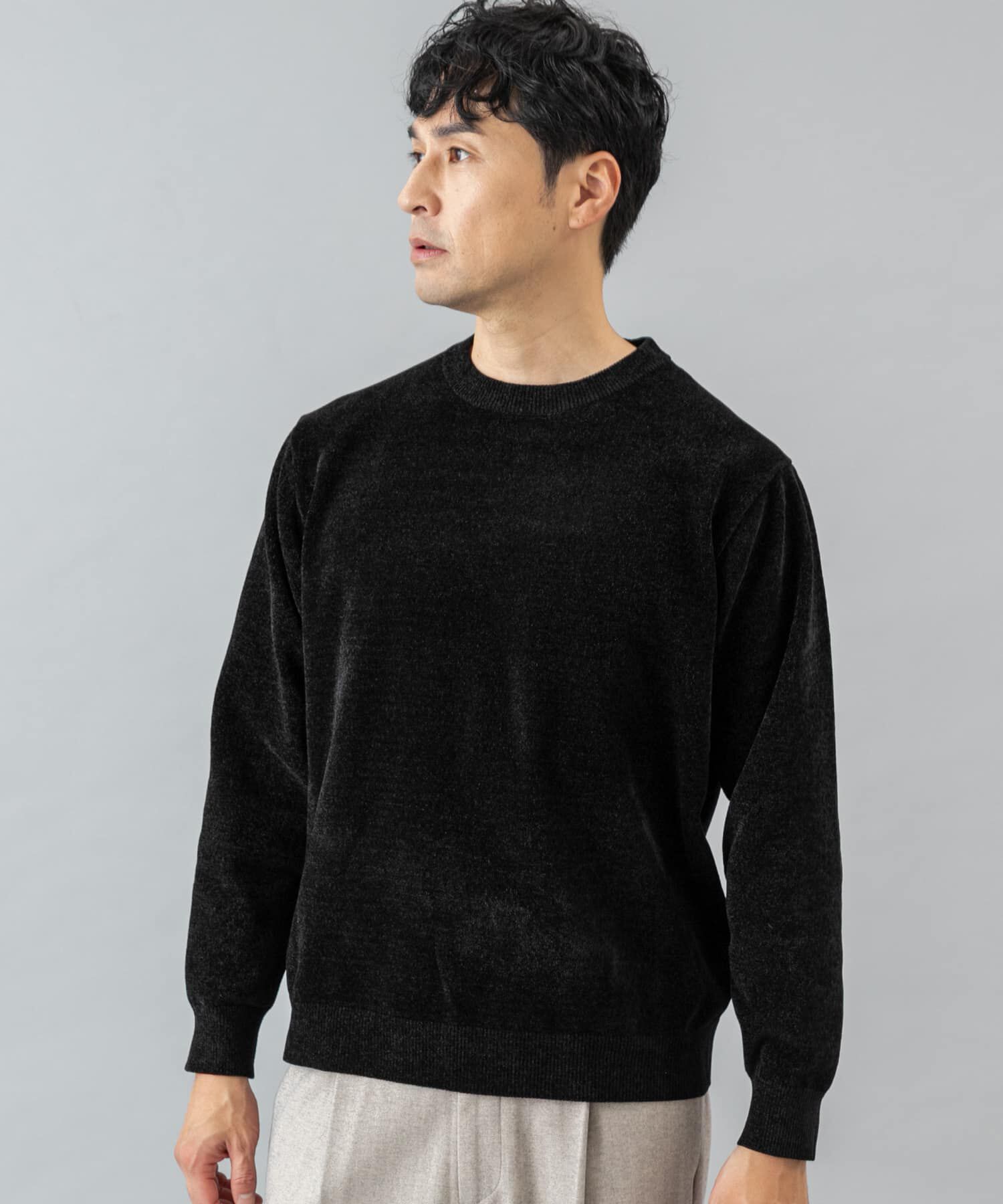 URBAN RESEARCH ROSSO「『XLサイズあり』モールクルーネックニット」|ニット・セーター|ブラック