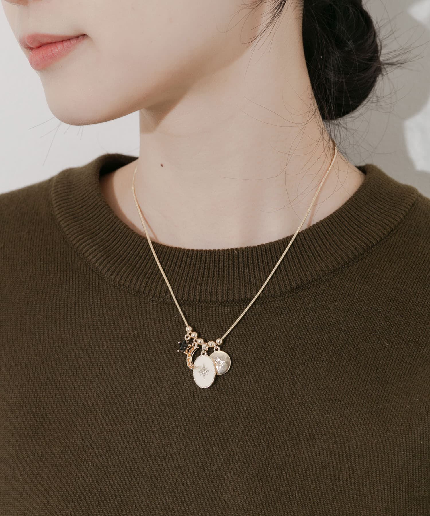 SMELLY「スパークルマルチチャームネックレス」|ネックレス|