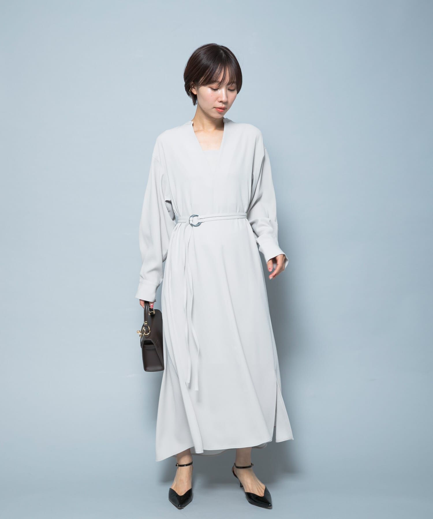 URBAN RESEARCH ROSSO「トリアセテート混Vネックワンピース」|ワンピース|