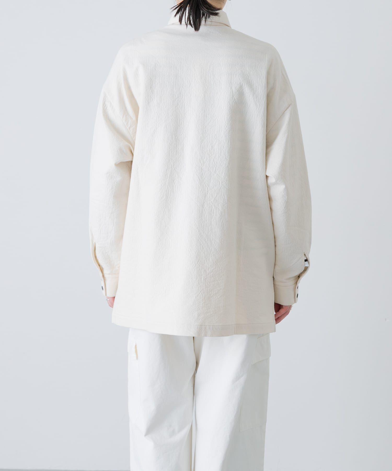 かぐれ「コットンドビージャケット」|ノーカラーコート|