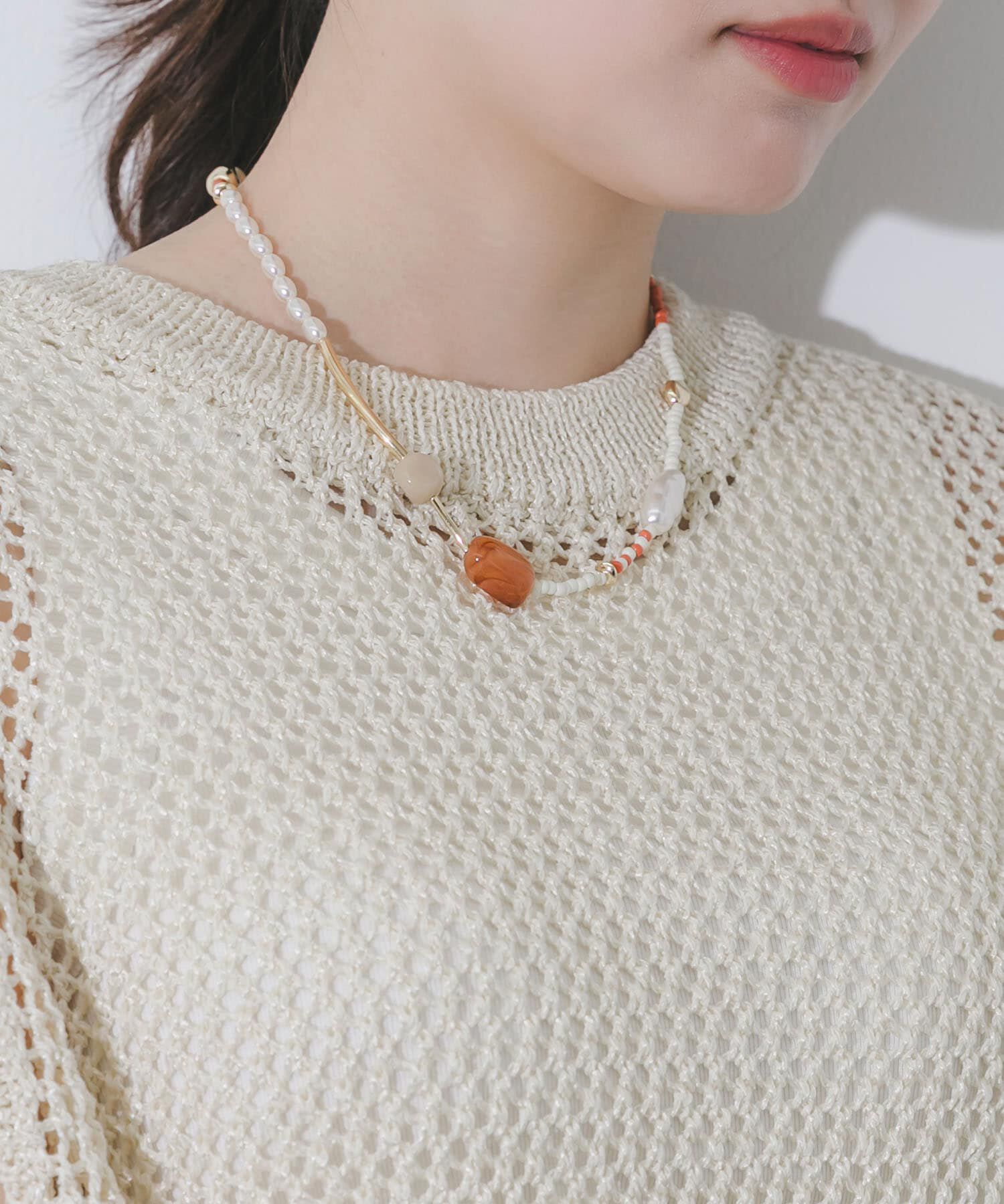 SMELLY「マルチモチーフビーズネックレス」|ネックレス|