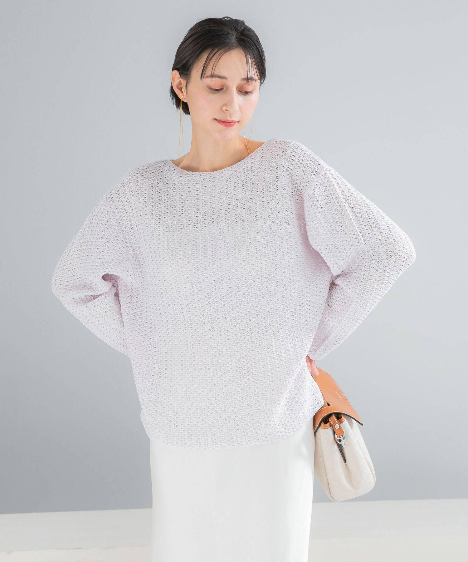 URBAN RESEARCH ROSSO「ペーパーヤーンニットプルオーバー」|ニット・セーター|パープル系その他