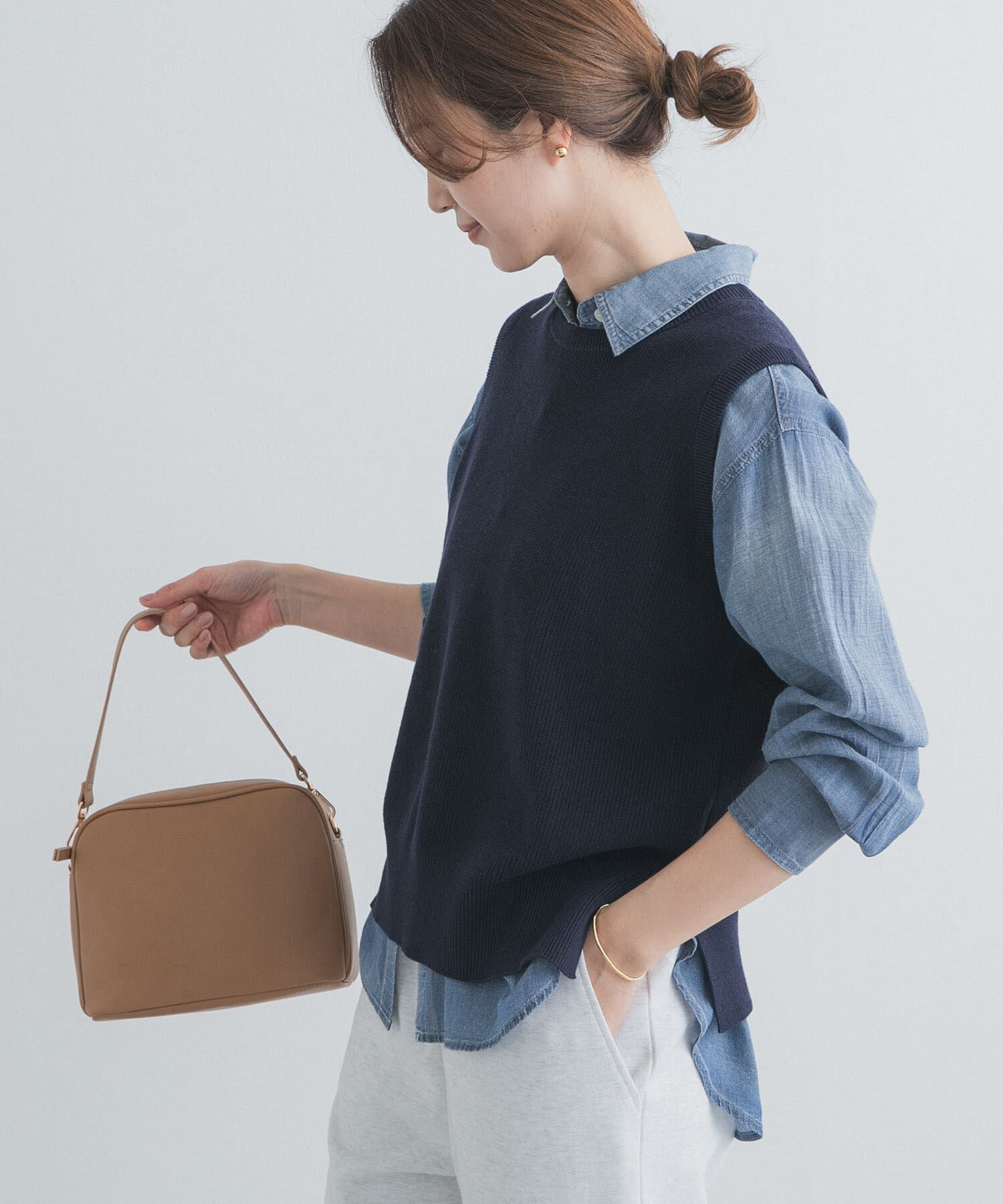 URBAN RESEARCH DOORS「リネンコットンKNITベスト」|ベスト・ジレ|