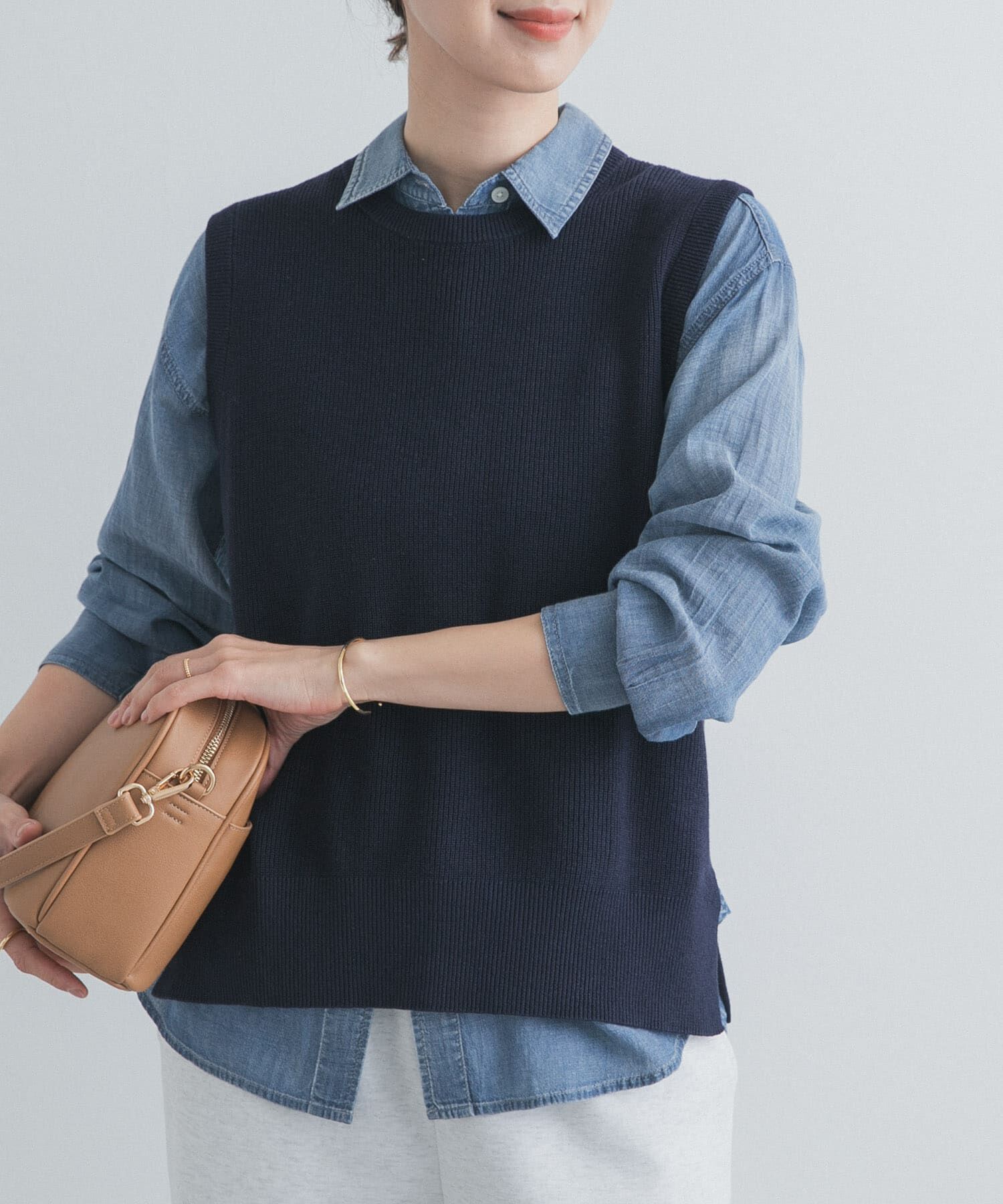 URBAN RESEARCH DOORS「リネンコットンKNITベスト」|ベスト・ジレ|