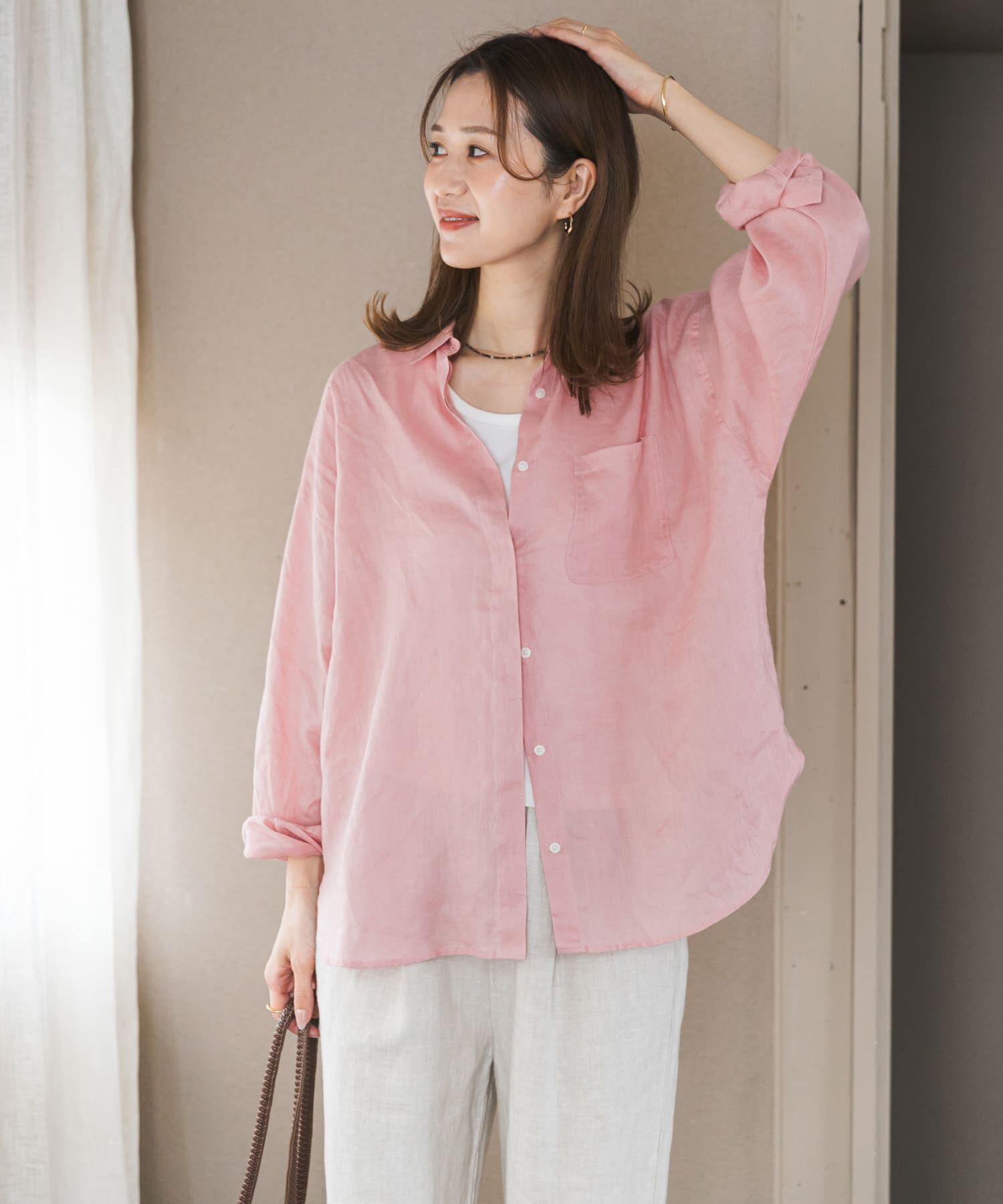 URBAN RESEARCH DOORS「リネンオーバーシャツ」|シャツ・ブラウス|