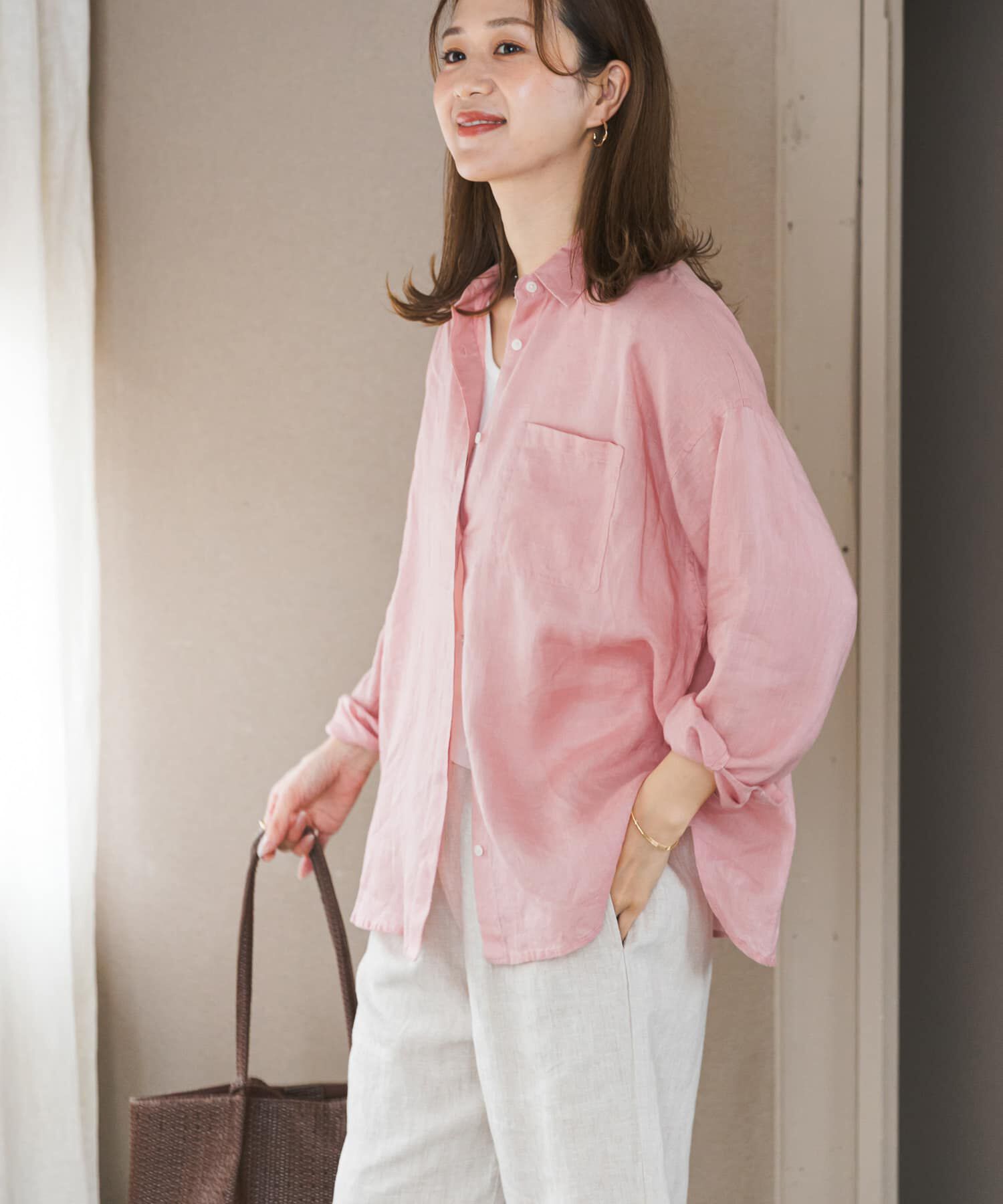 URBAN RESEARCH DOORS「リネンオーバーシャツ」|シャツ・ブラウス|