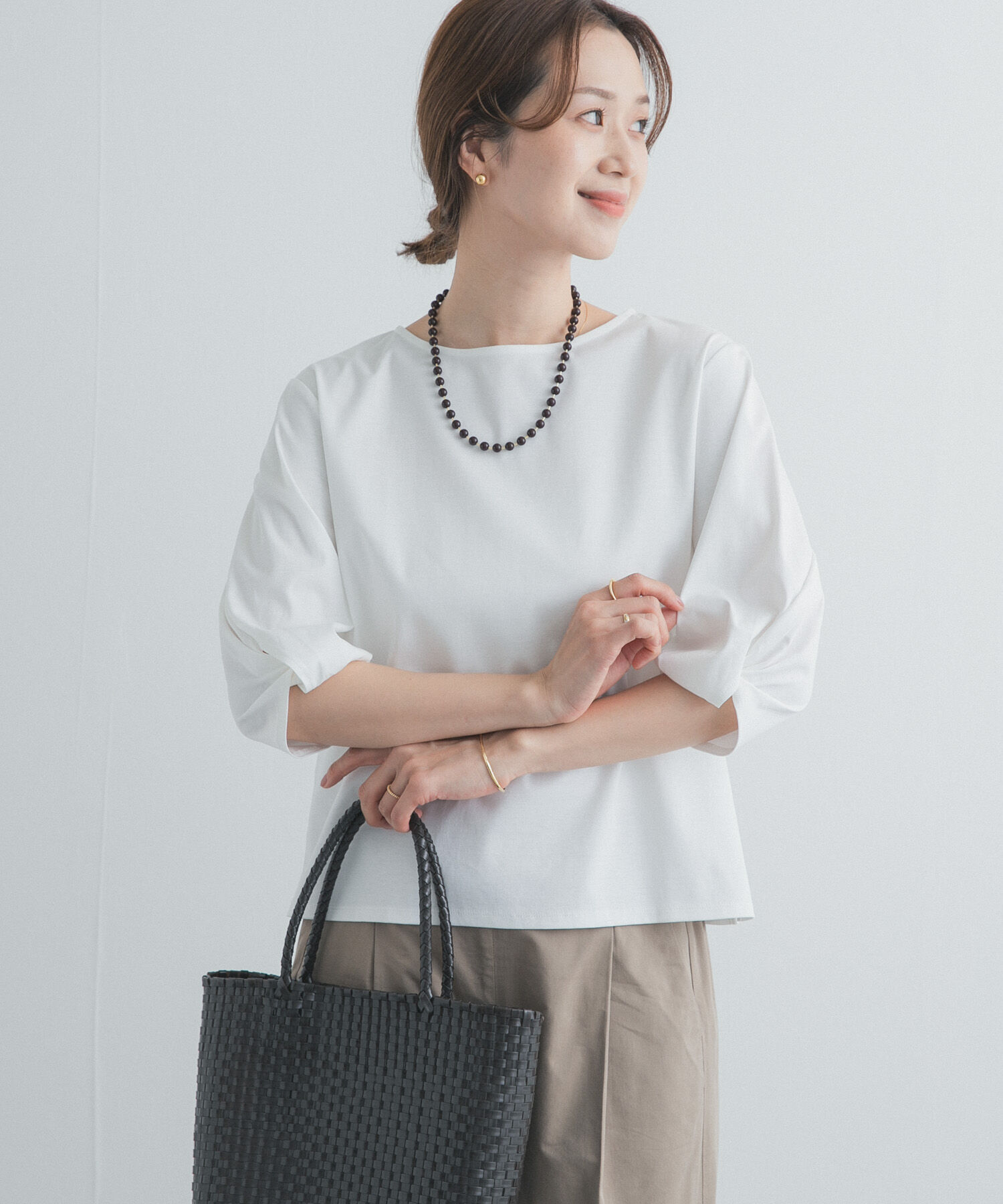 URBAN RESEARCH DOORS「『UR TECH』サマシェアツイストスリーブプルオーバー」|Tシャツ・カットソー|