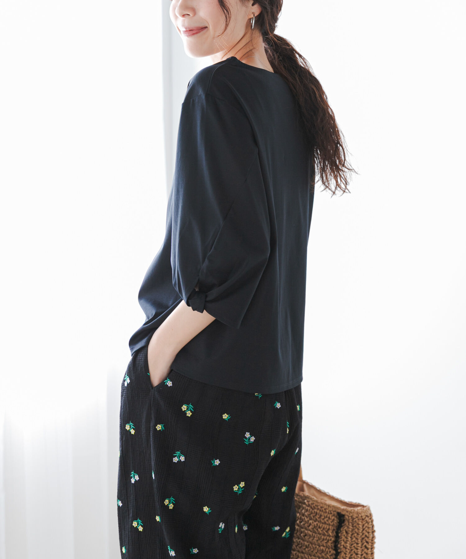 URBAN RESEARCH DOORS「『UR TECH』サマシェアツイストスリーブプルオーバー」|Tシャツ・カットソー|