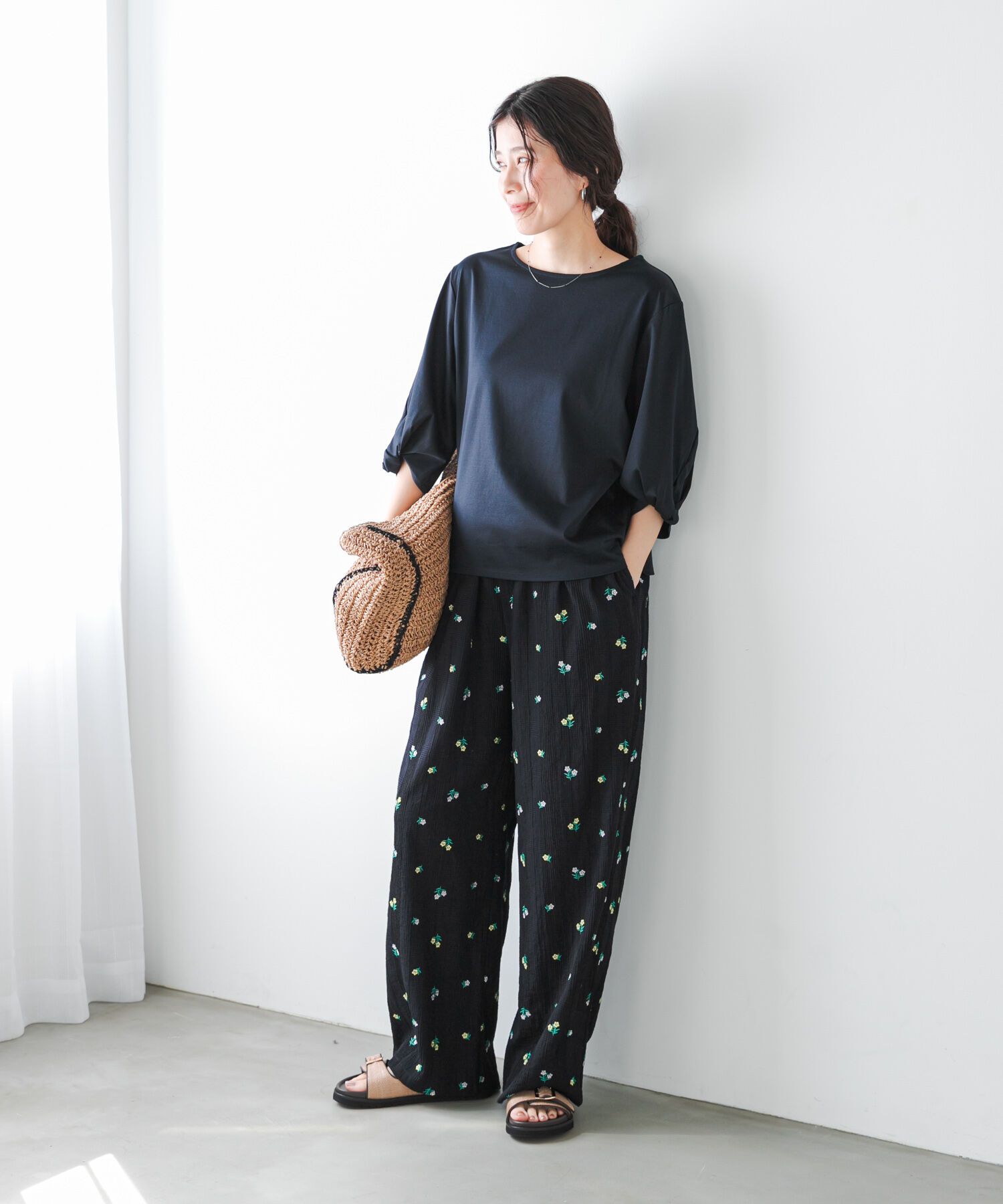 URBAN RESEARCH DOORS「『UR TECH』サマシェアツイストスリーブプルオーバー」|Tシャツ・カットソー|