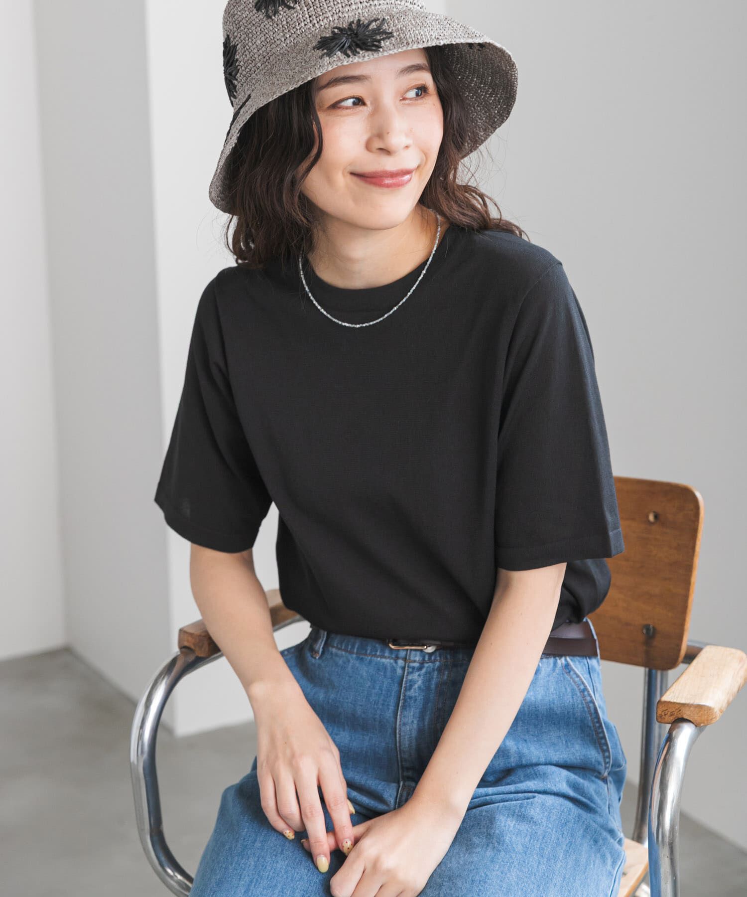 URBAN RESEARCH DOORS「『UR TECH』サマシェアニットハーフスリーブプルオーバー」|Tシャツ・カットソー|