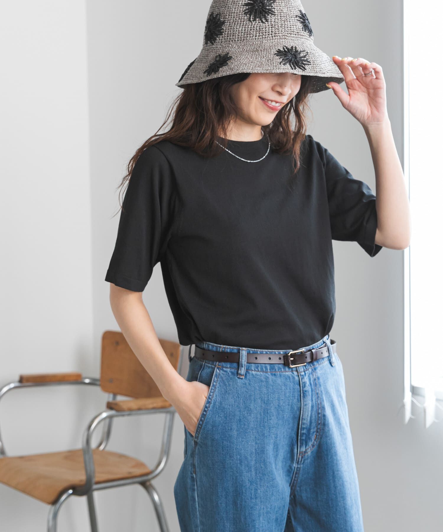URBAN RESEARCH DOORS「『UR TECH』サマシェアニットハーフスリーブプルオーバー」|Tシャツ・カットソー|