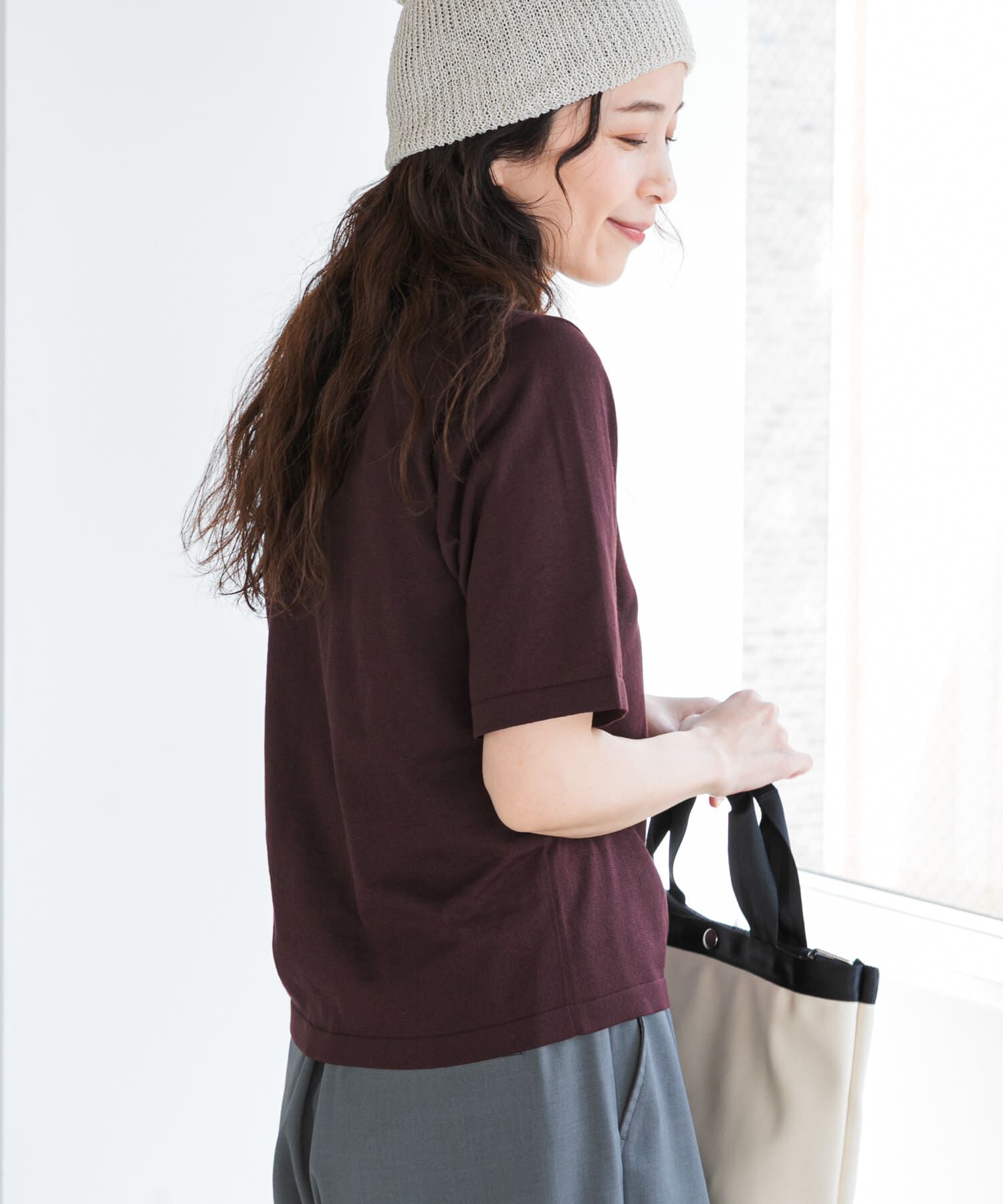 URBAN RESEARCH DOORS「『UR TECH』サマシェアニットハーフスリーブプルオーバー」|Tシャツ・カットソー|