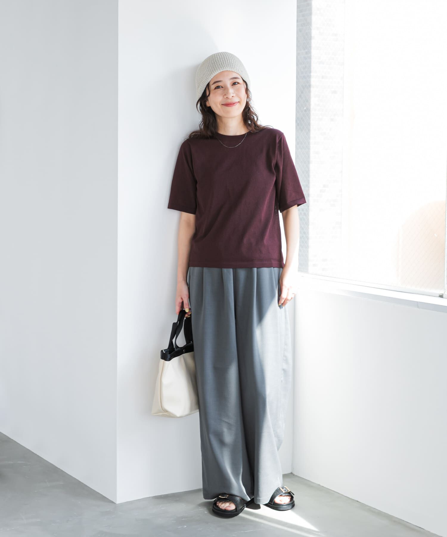 URBAN RESEARCH DOORS「『UR TECH』サマシェアニットハーフスリーブプルオーバー」|Tシャツ・カットソー|