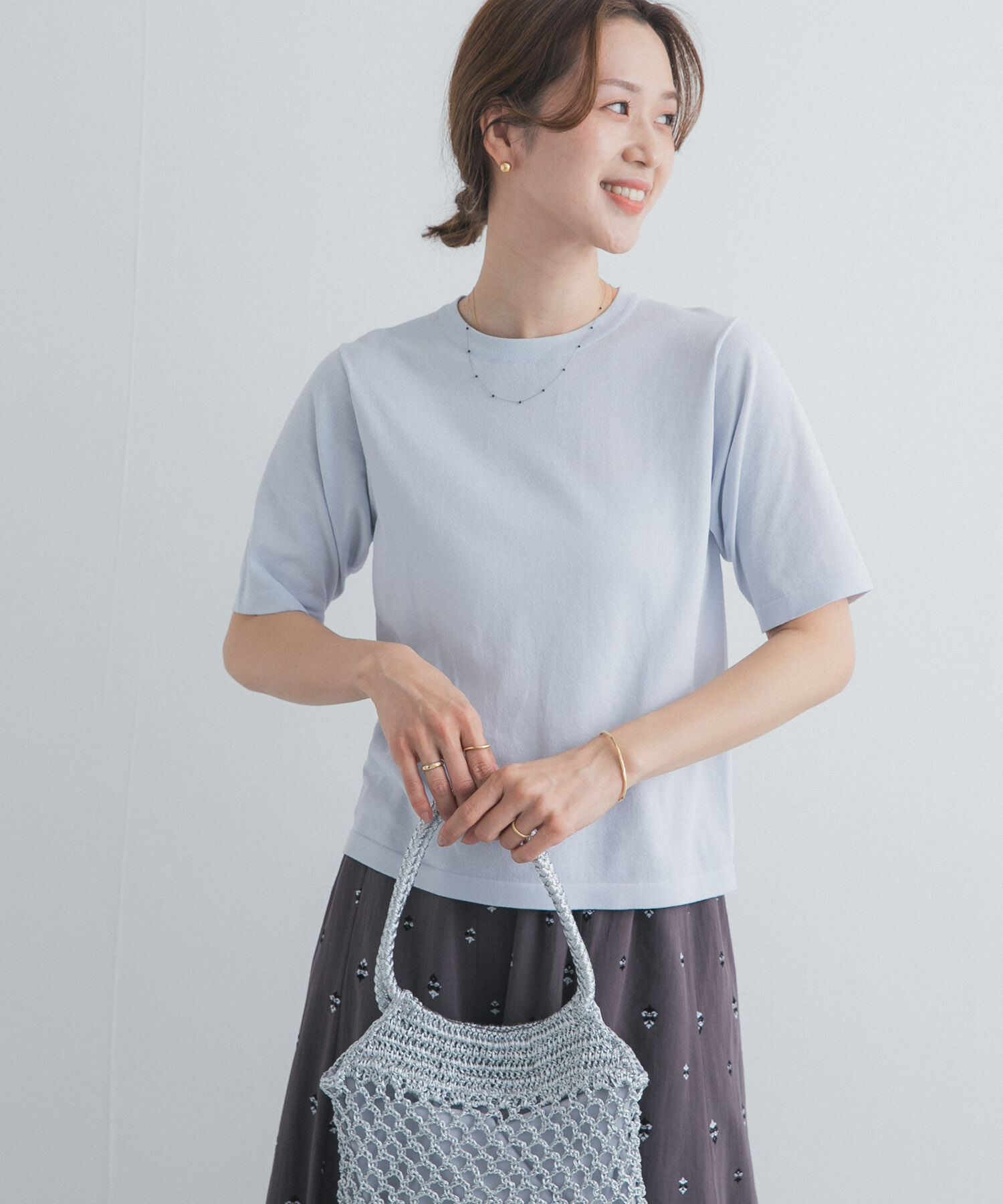 URBAN RESEARCH DOORS「『UR TECH』サマシェアニットハーフスリーブプルオーバー」|Tシャツ・カットソー|