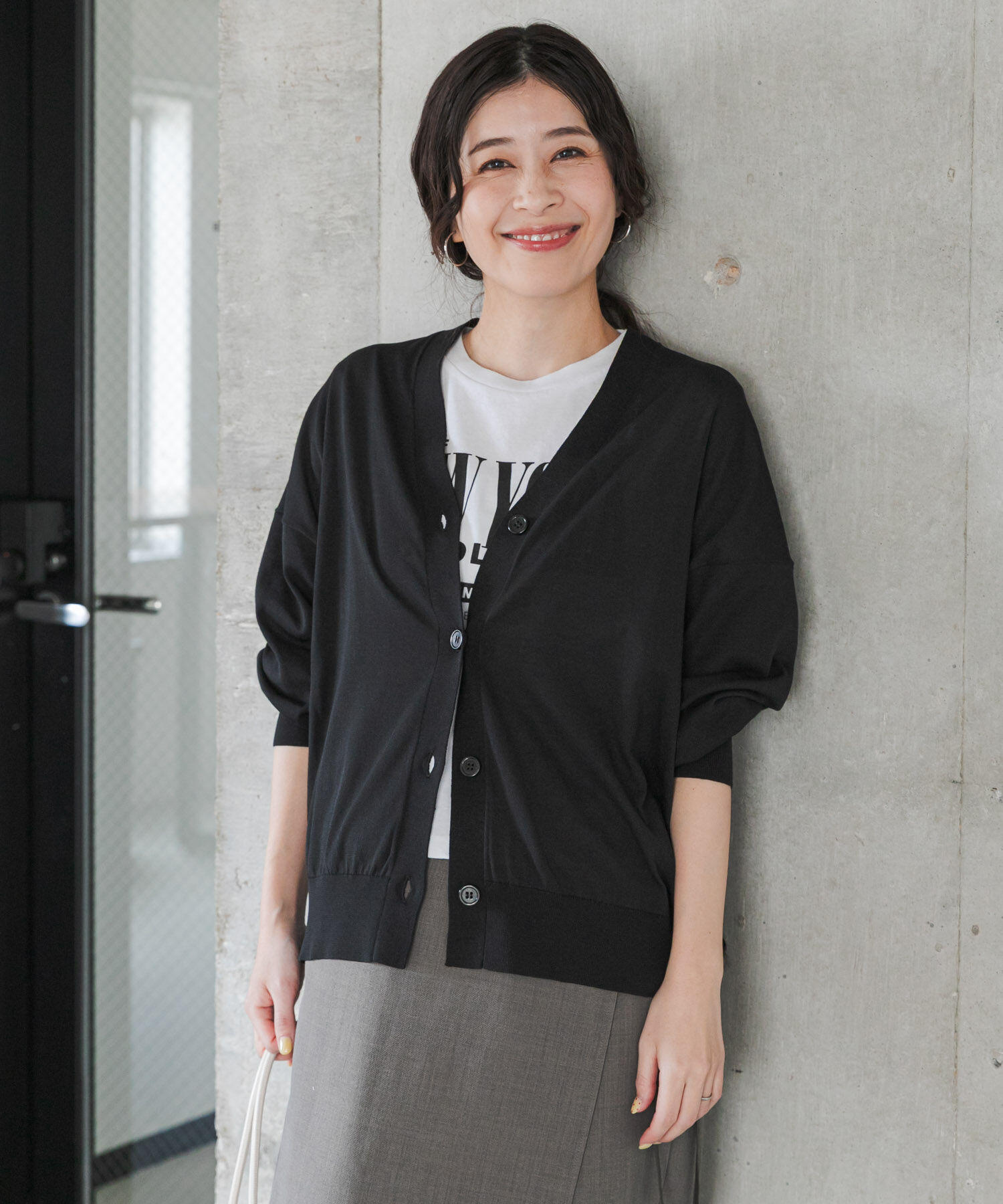 URBAN RESEARCH DOORS「『UR TECH』サマシェアニットカーディガン」|カーディガン|