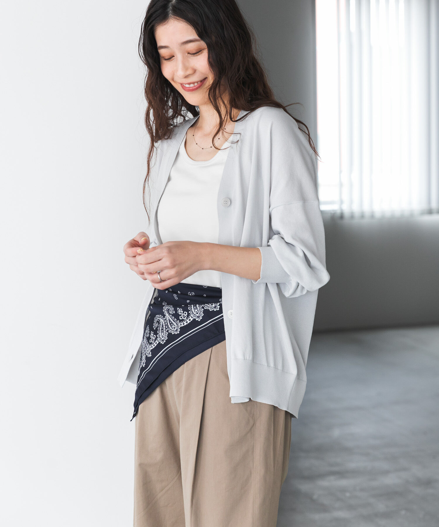 URBAN RESEARCH DOORS「『UR TECH』サマシェアニットカーディガン」|カーディガン|