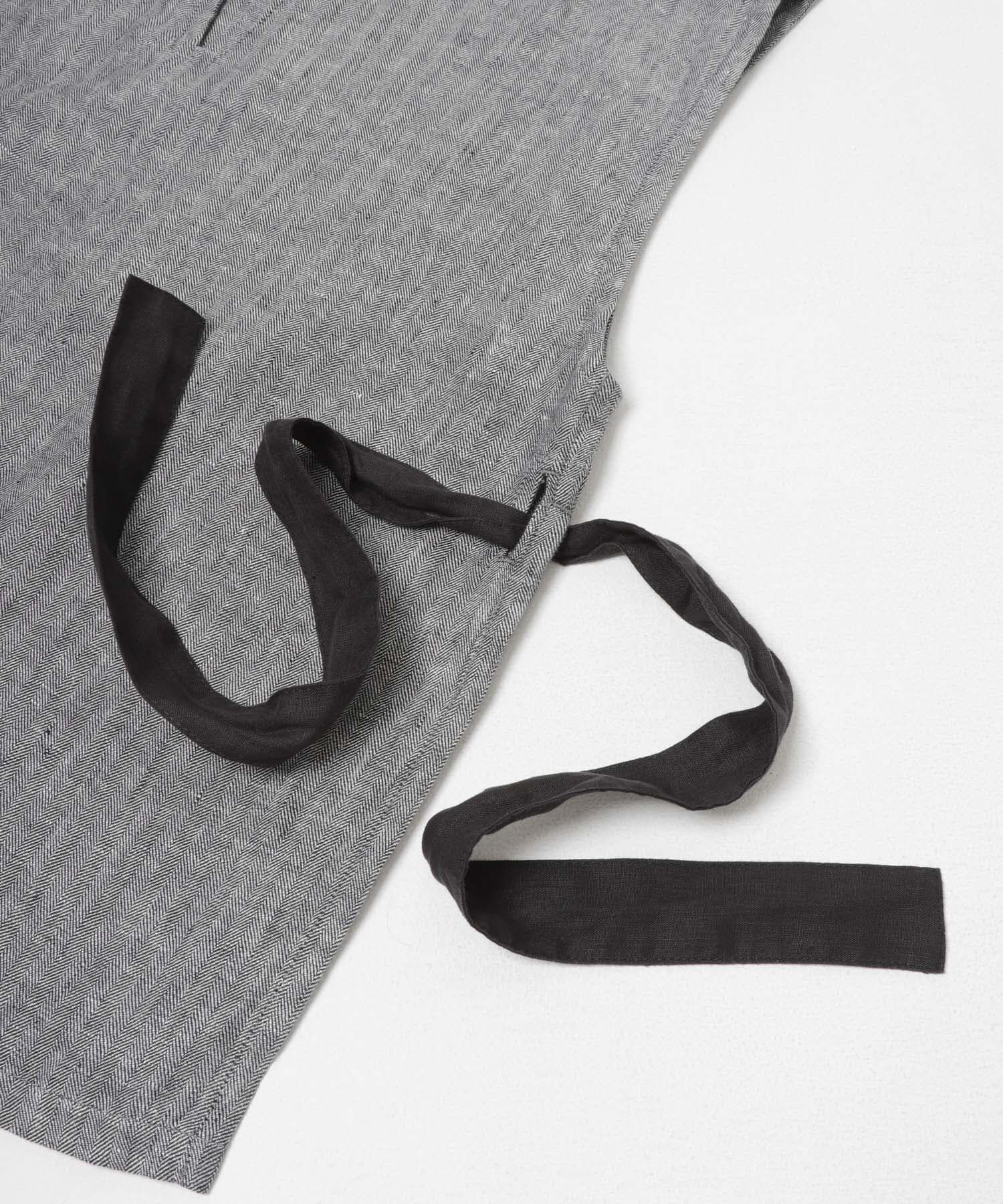 URBAN RESEARCH DOORS「ヘリンボーンリネンサイドリボンベスト」|ベスト・ジレ|