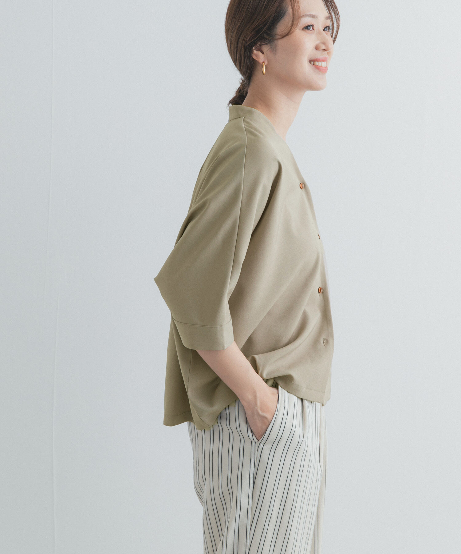 URBAN RESEARCH DOORS「『UR TECH』完声/涼ドルマン半袖シャツ」|シャツ・ブラウス|