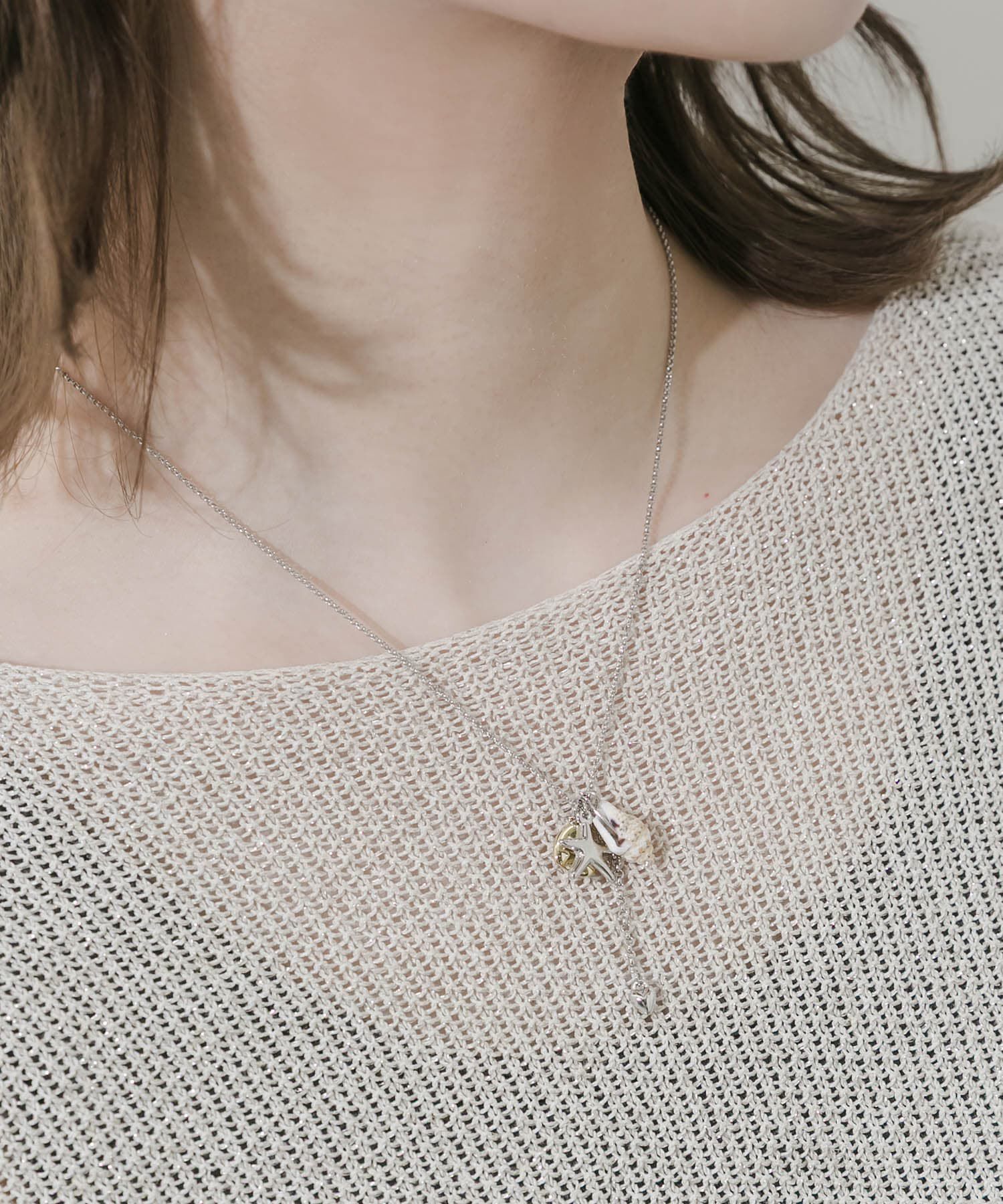 SMELLY「シェルモチーフチャームネックレス」|ネックレス|