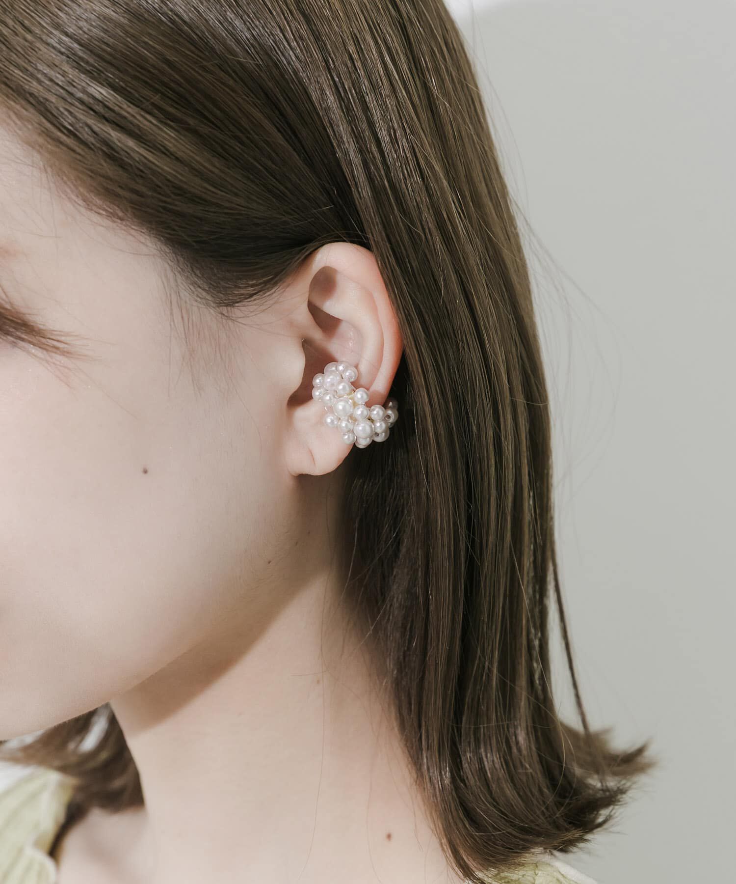 SMELLY「パールワイドイヤカフ」|イヤリング|ホワイト