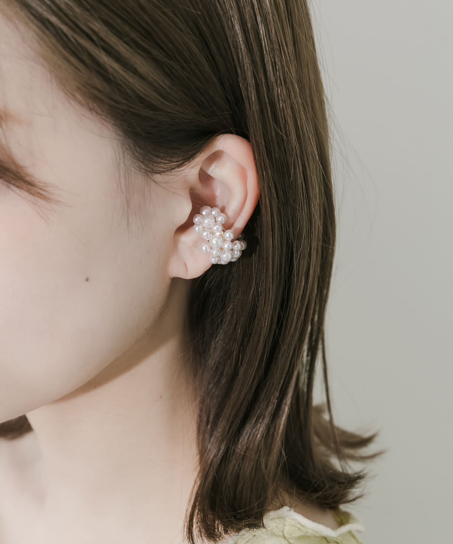 SMELLY「パールワイドイヤカフ」|イヤリング|