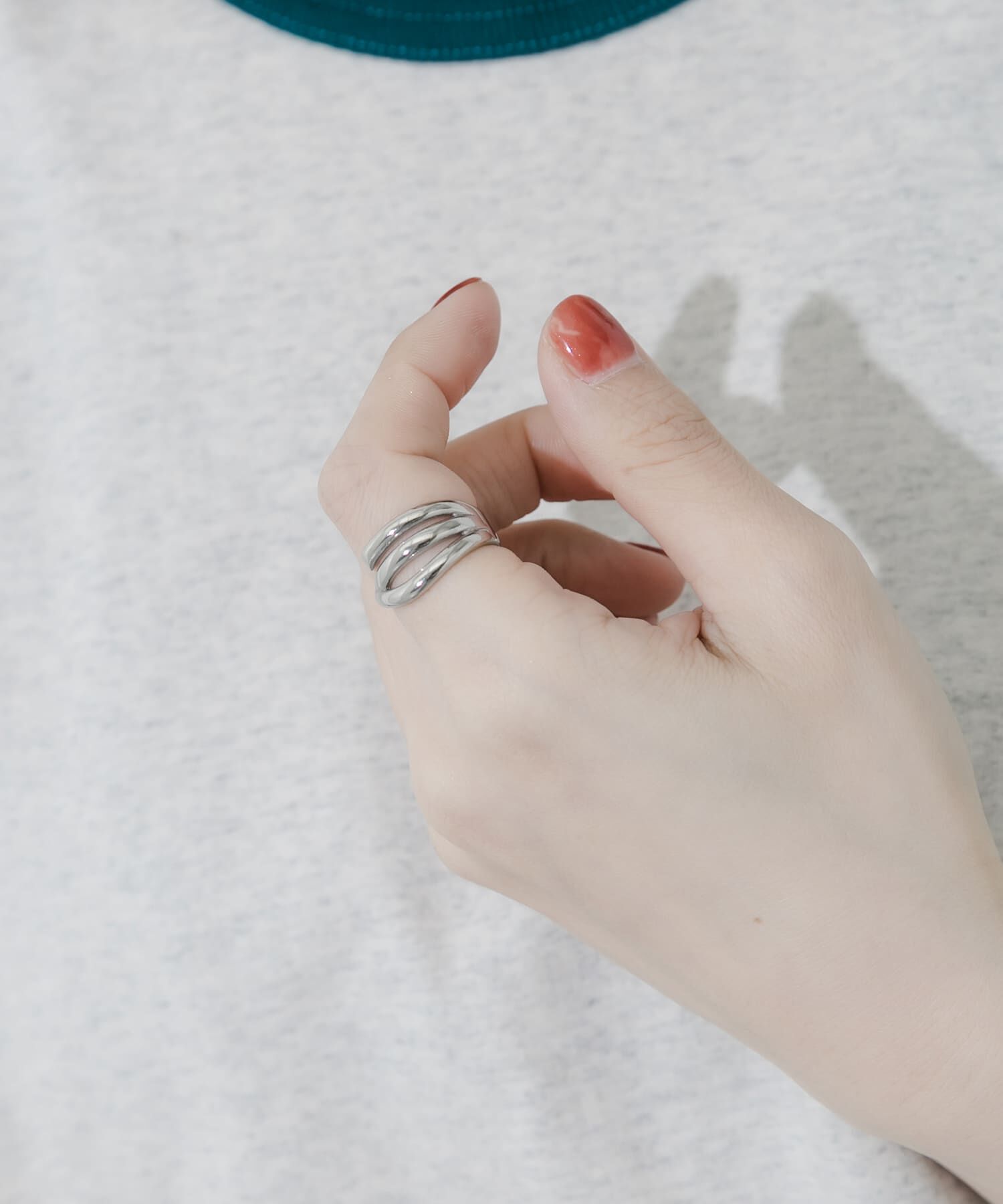 SMELLY「ステンレスクロスラインリング」|リング|