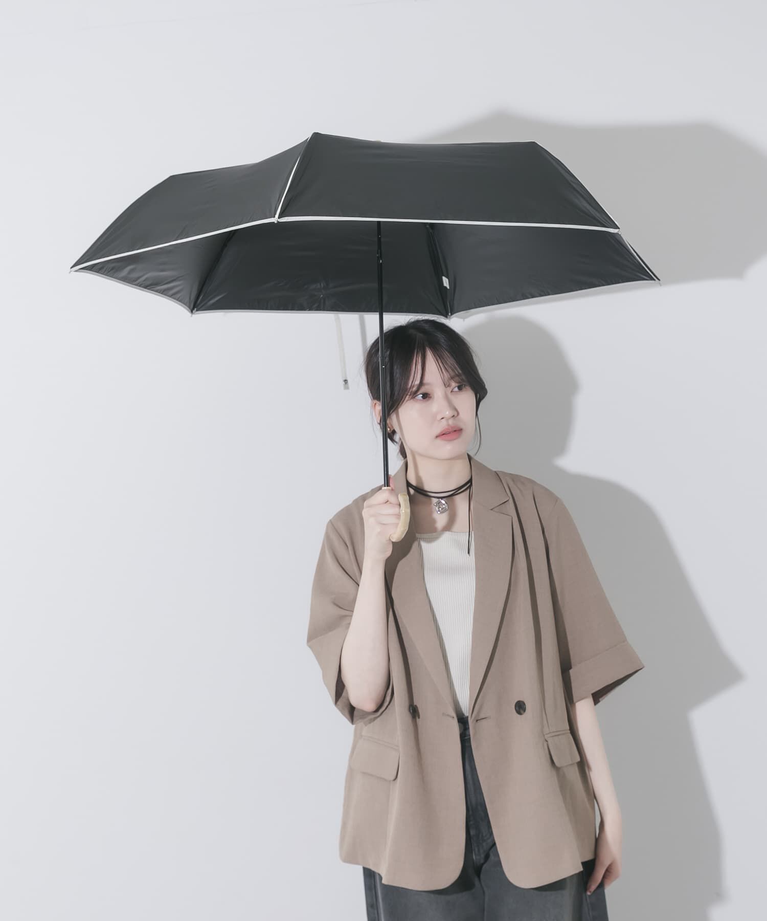 SMELLY「because　晴雨兼用パイピングミニ」|傘|