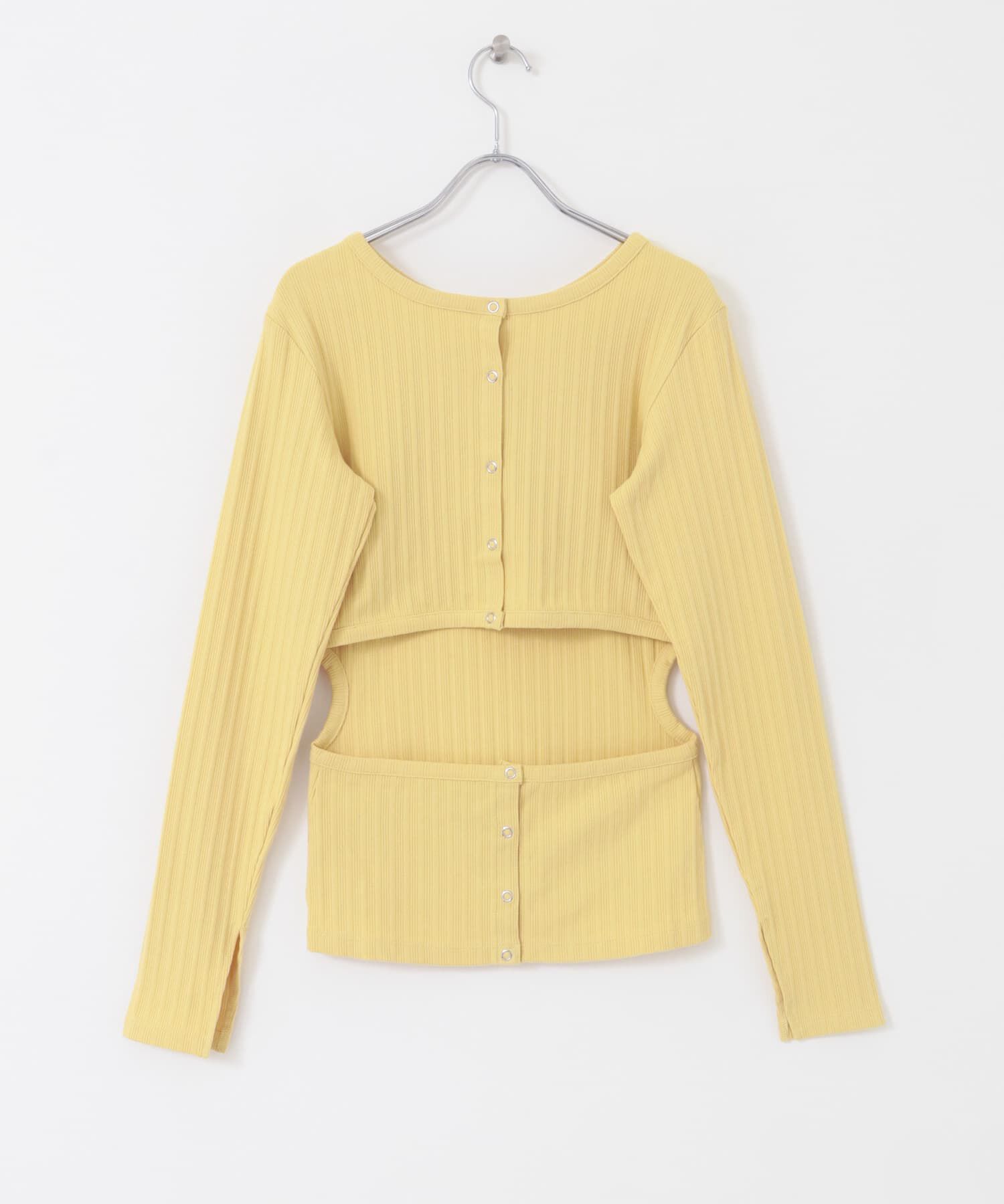  「カットアウトリブカットソー」|Tシャツ・カットソー|