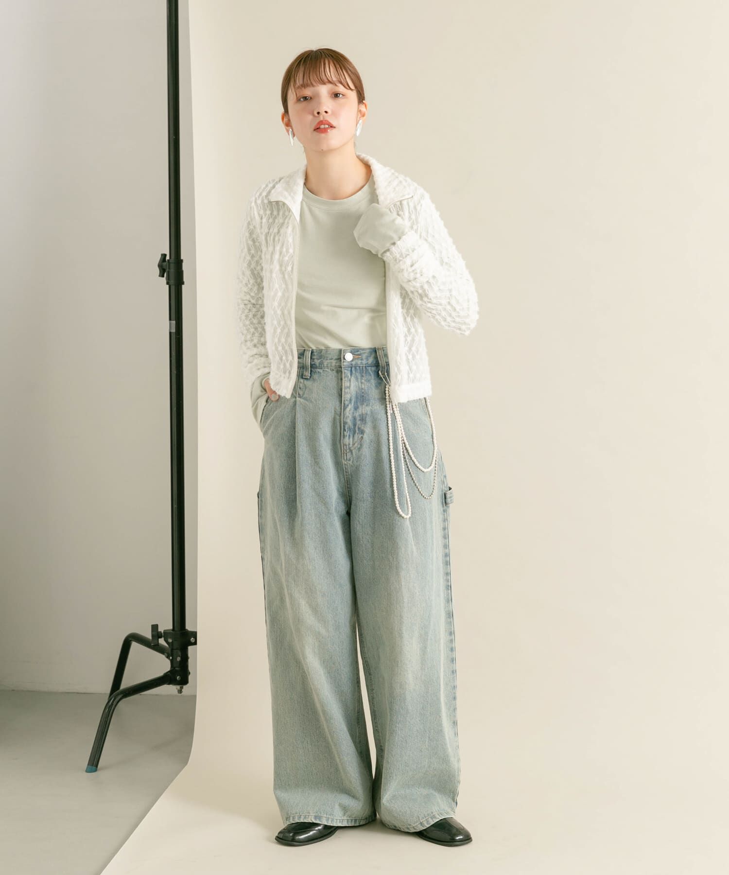  「フロントZIPフェザーロングTEE」|Tシャツ・カットソー|