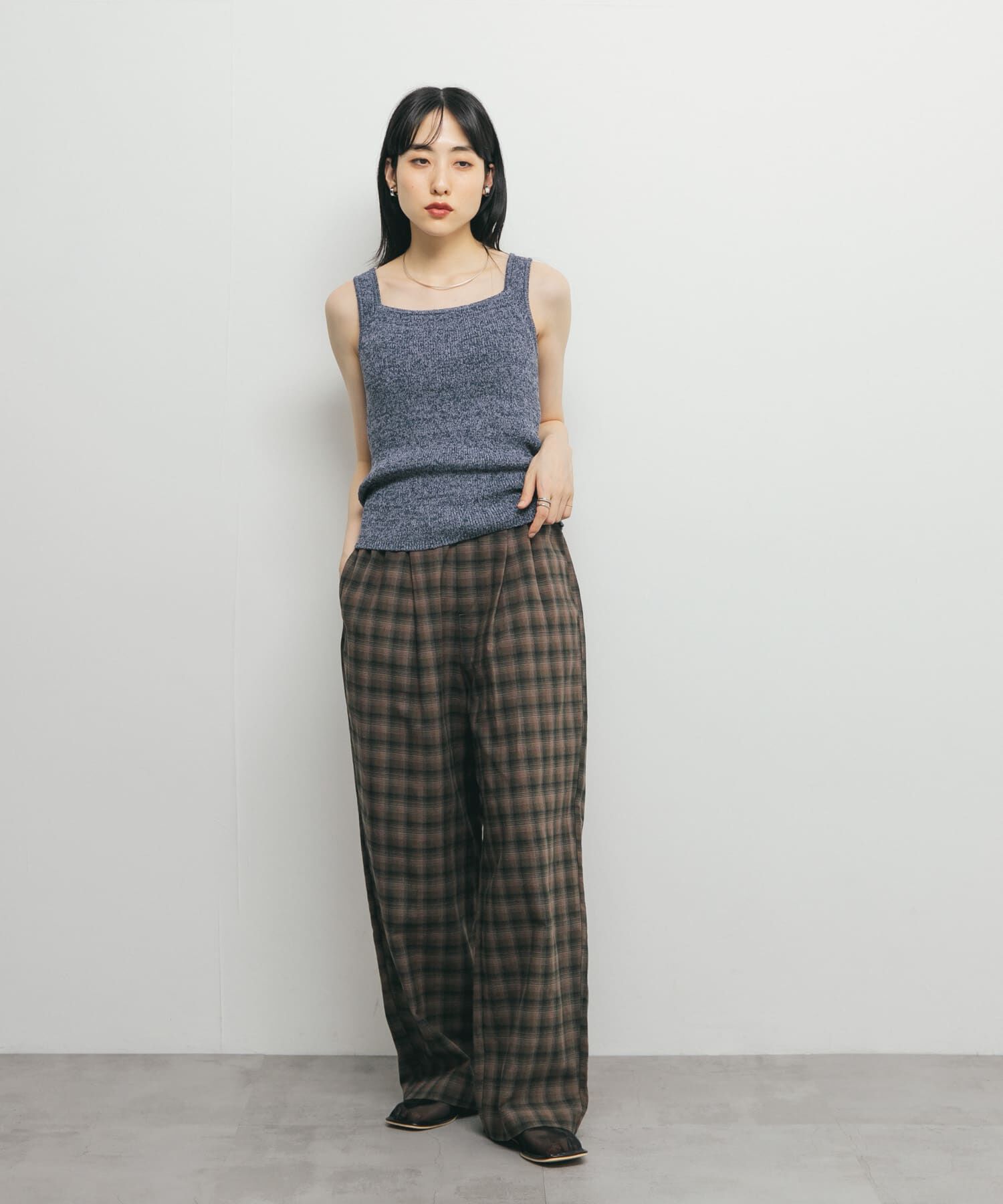  「スクエアニットタンクトップ」|タンクトップ|