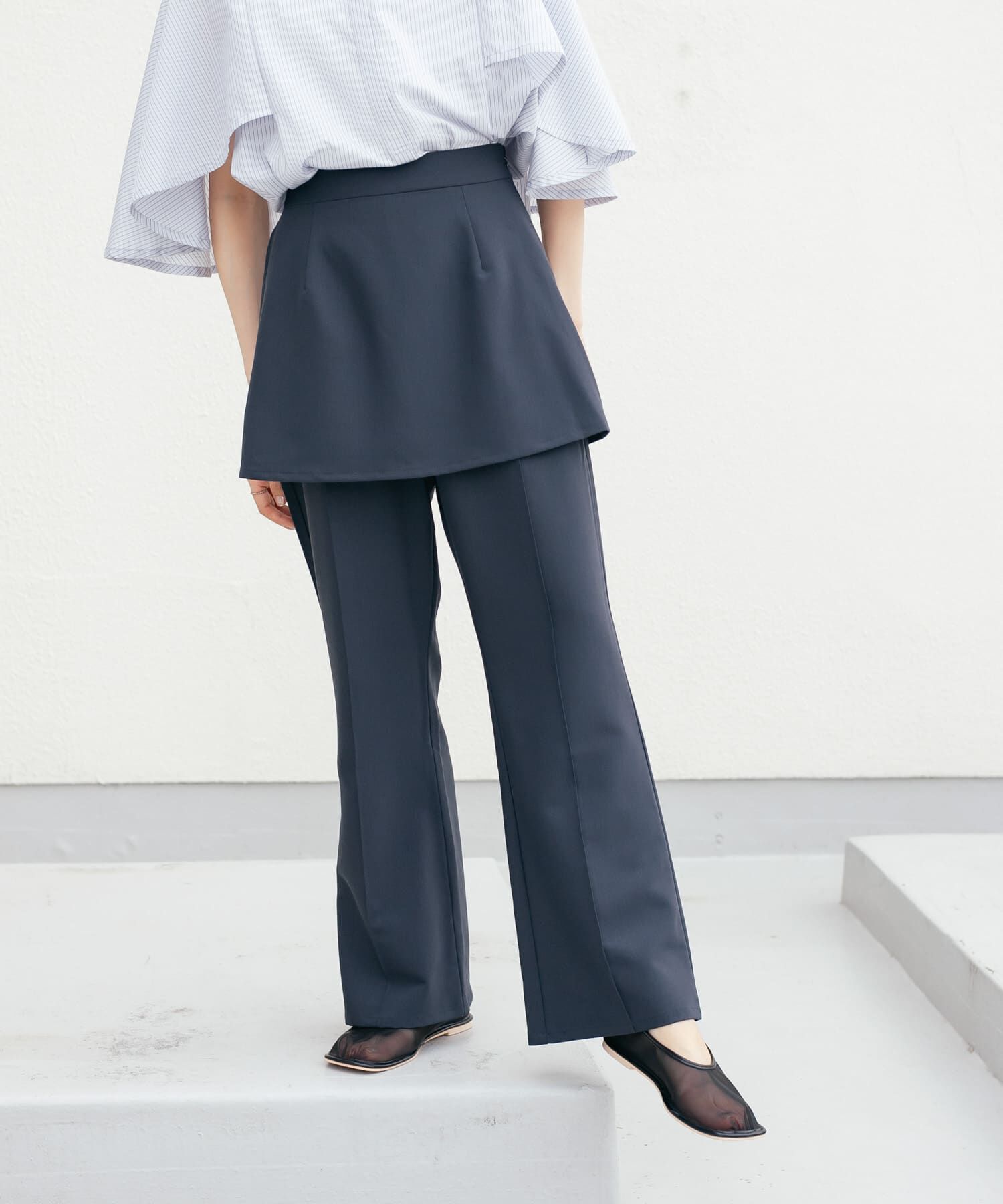  「『2サイズ展開』スカートレイヤードフレアパンツ」|その他|