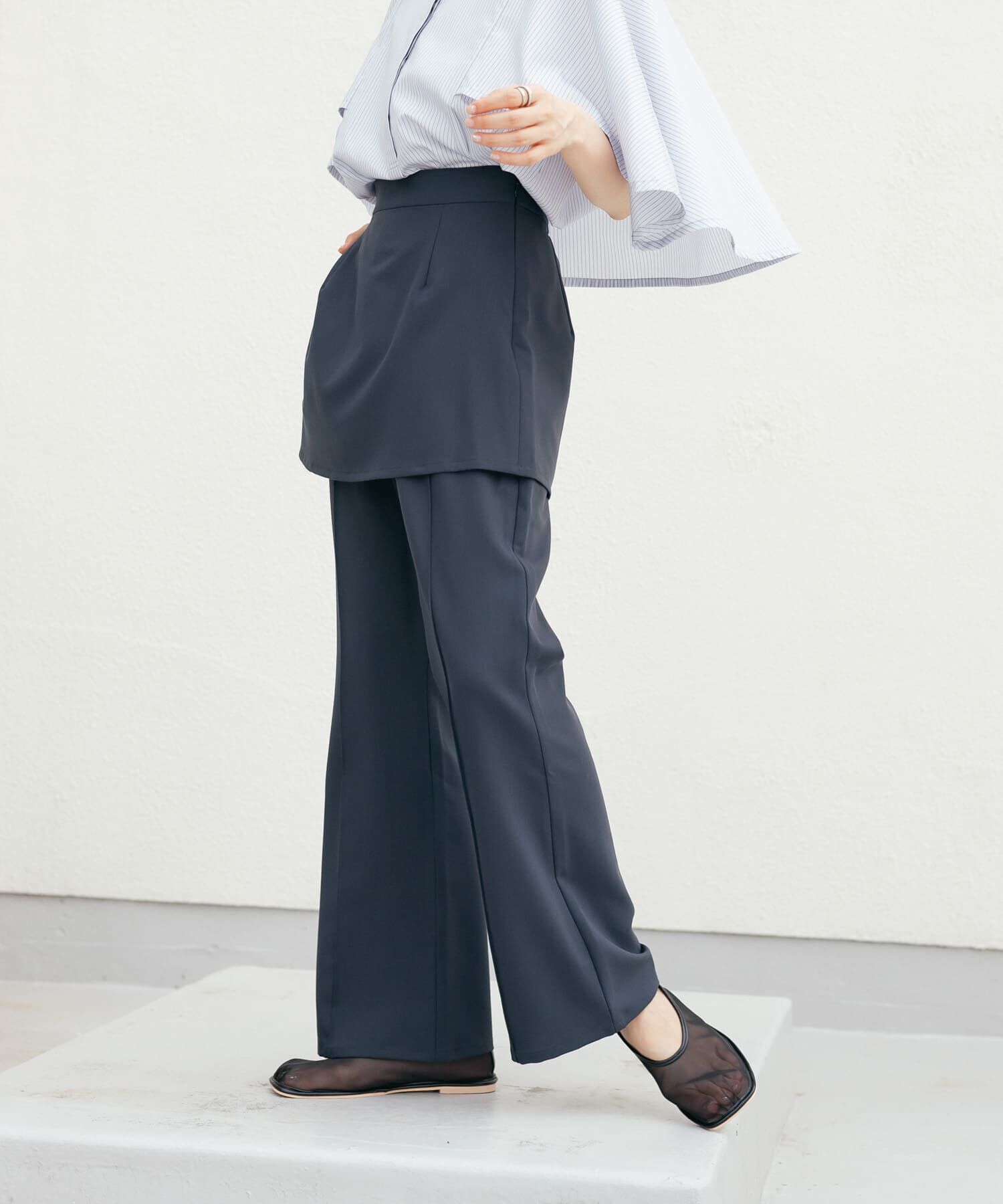  「『2サイズ展開』スカートレイヤードフレアパンツ」|その他|