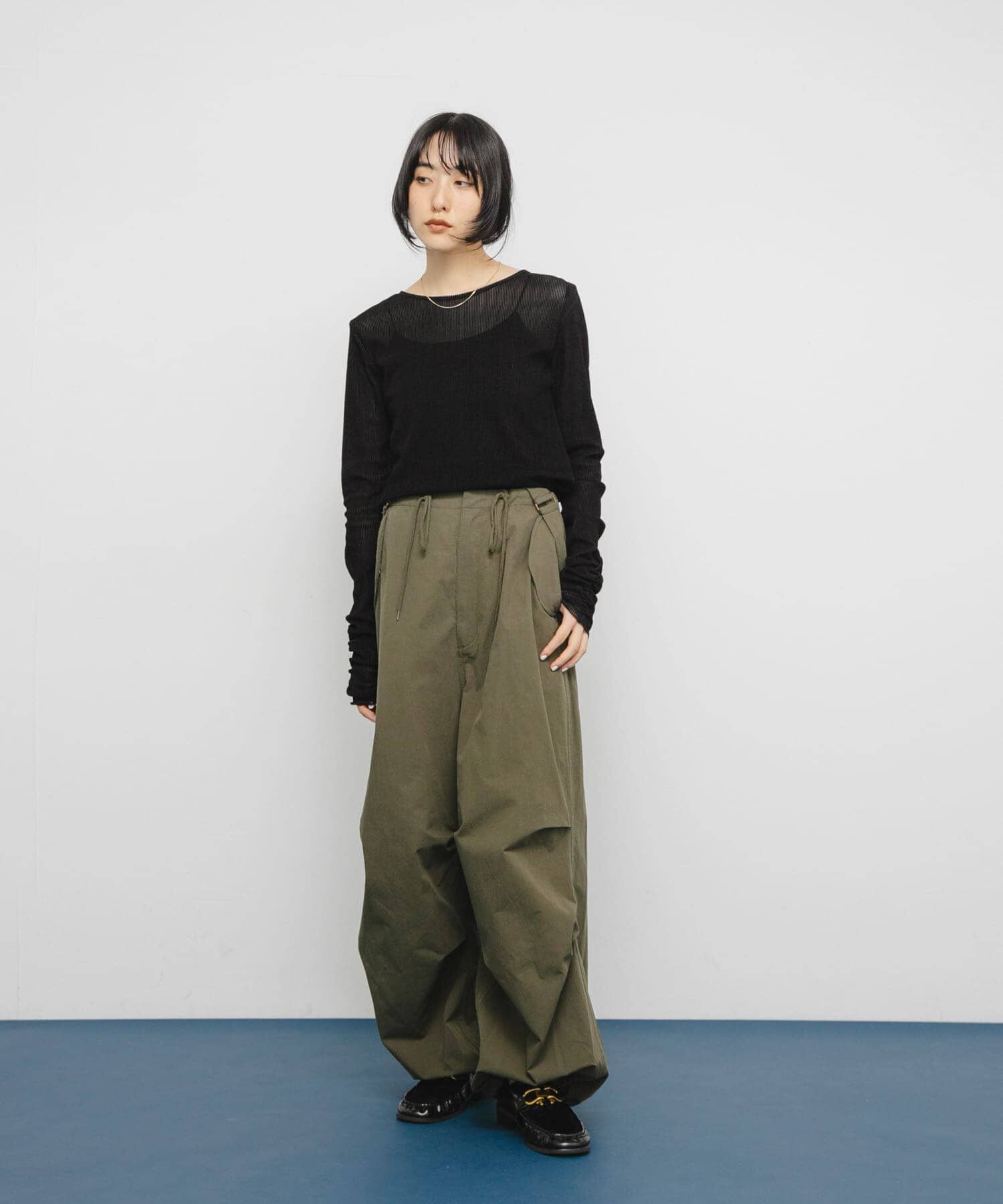  「シアーベロアシャーリングスリーブトップス」|Tシャツ・カットソー|