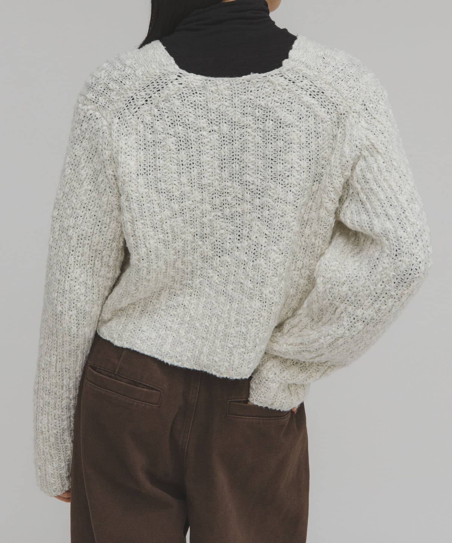  「スラブMIXショートカーディガン」|ニット・セーター|